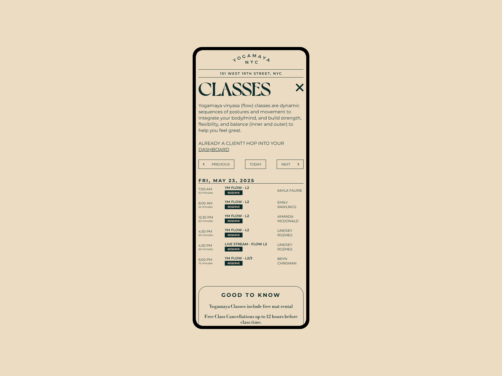 Yogamaya Classes Page