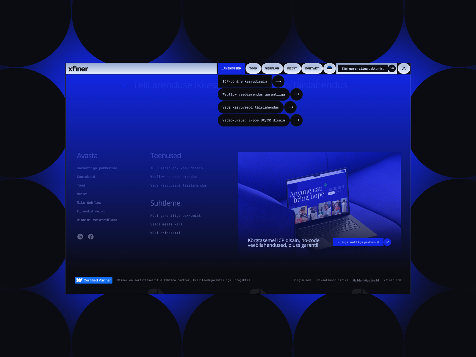High-contrast menu