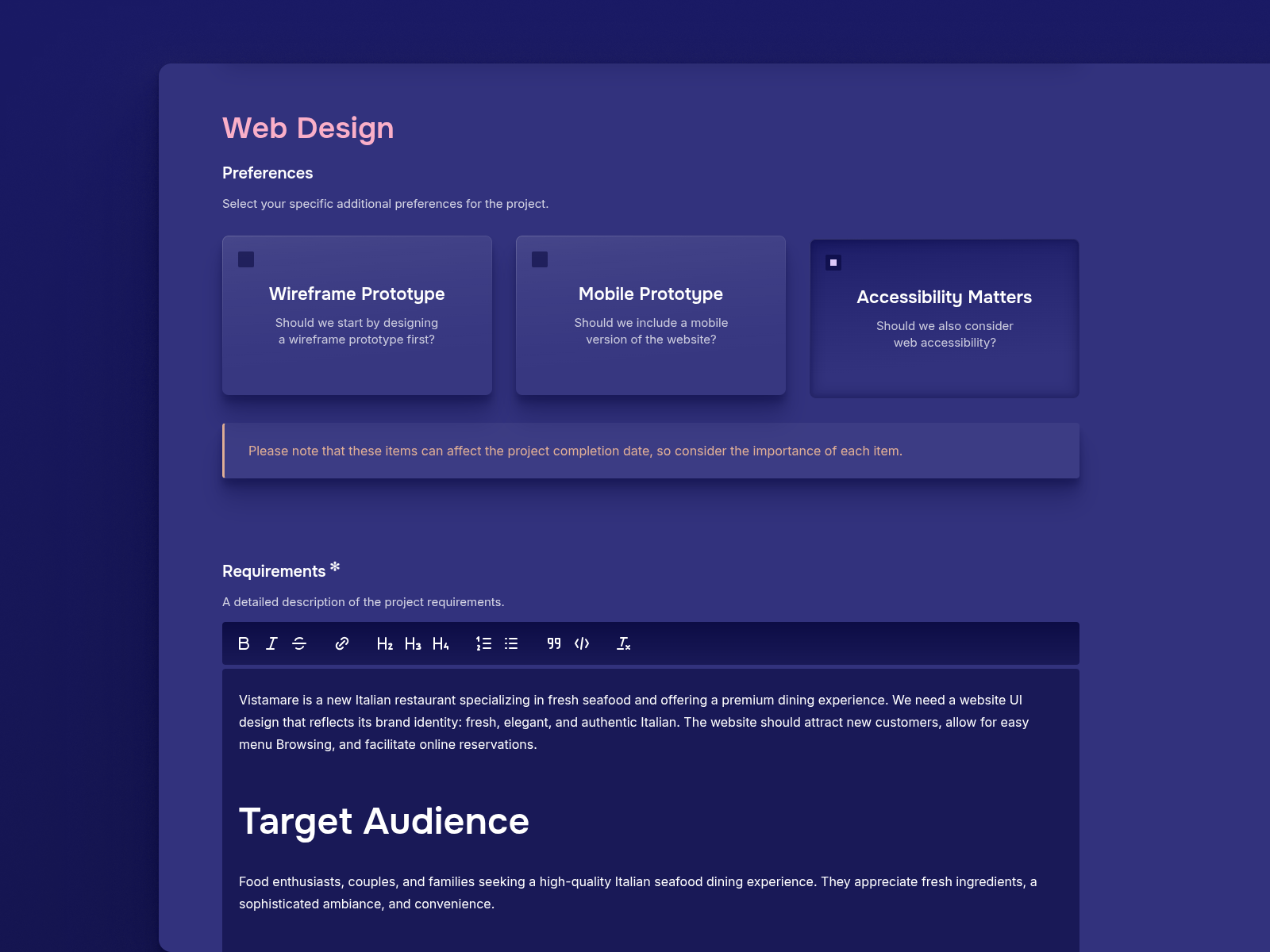 Adding and managing a project within a partnership or sprint on WDSGN.Agency