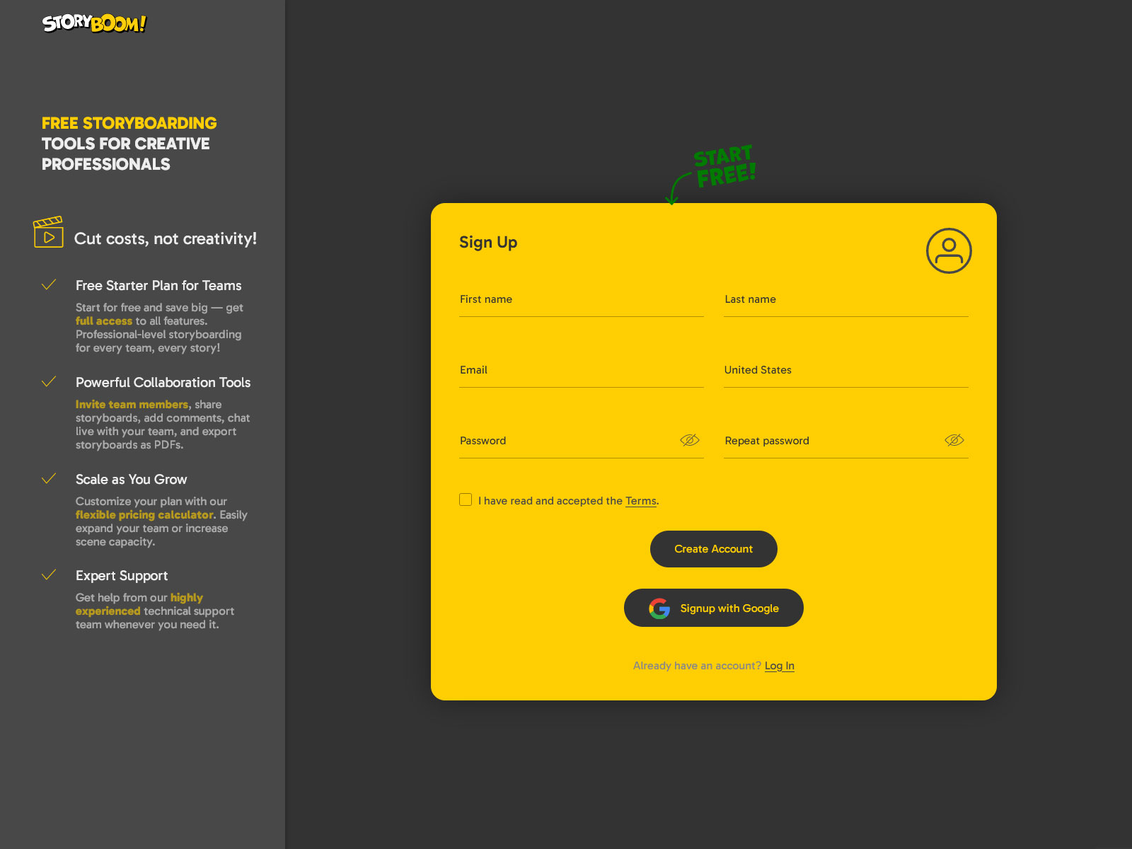 Pricing Calculator, Media Kit, Sign Up
