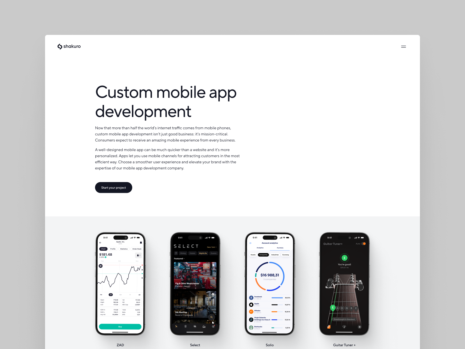 Services page