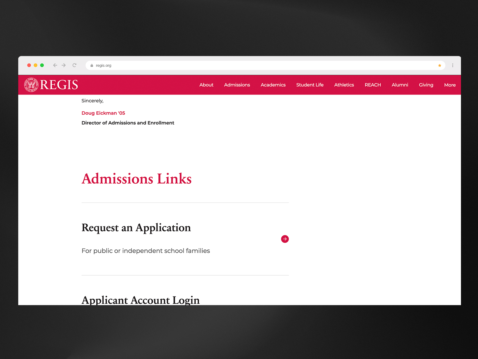 Admissions