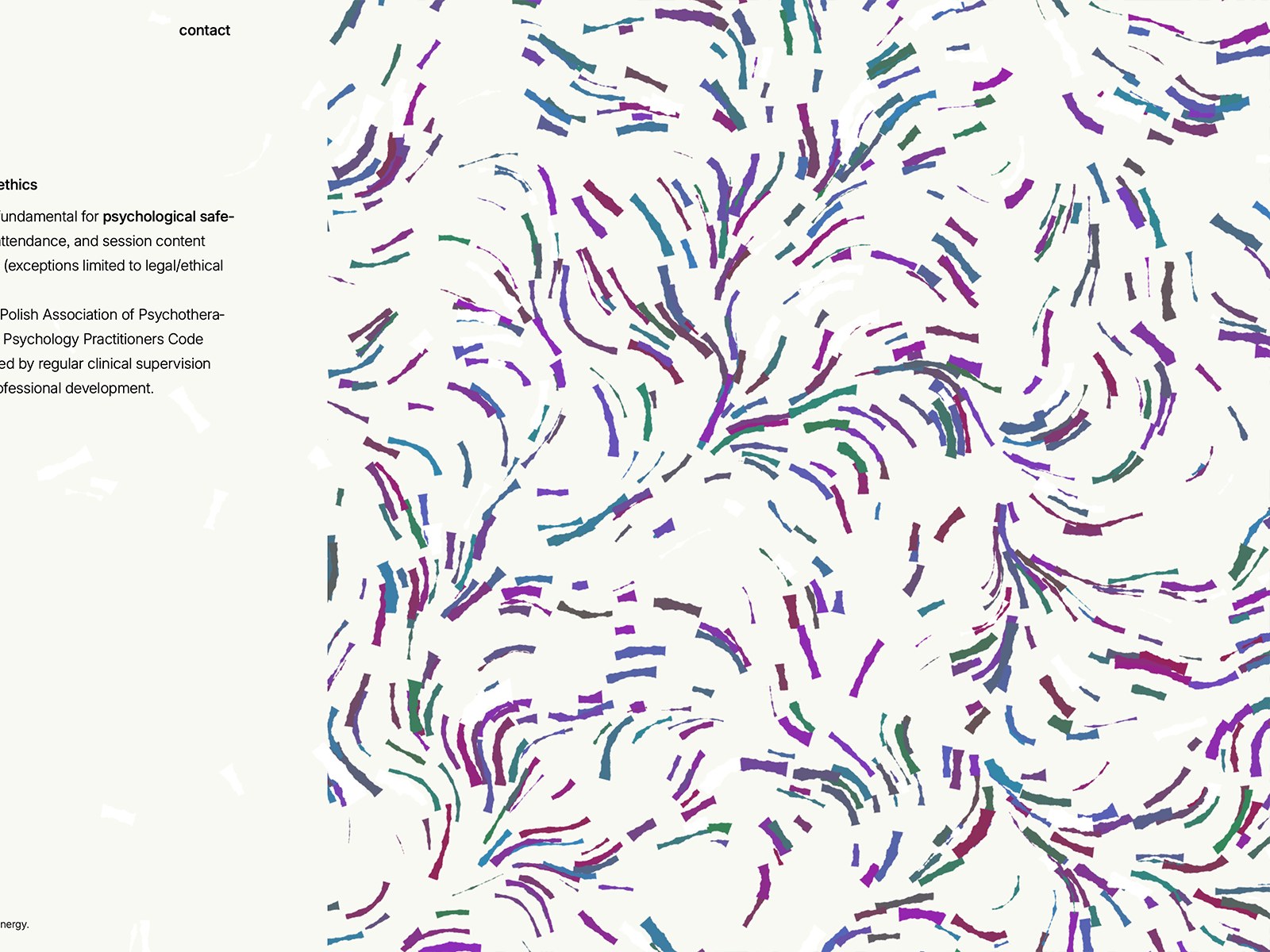 Flow field and hidden patterns in psychotherapy, illustration