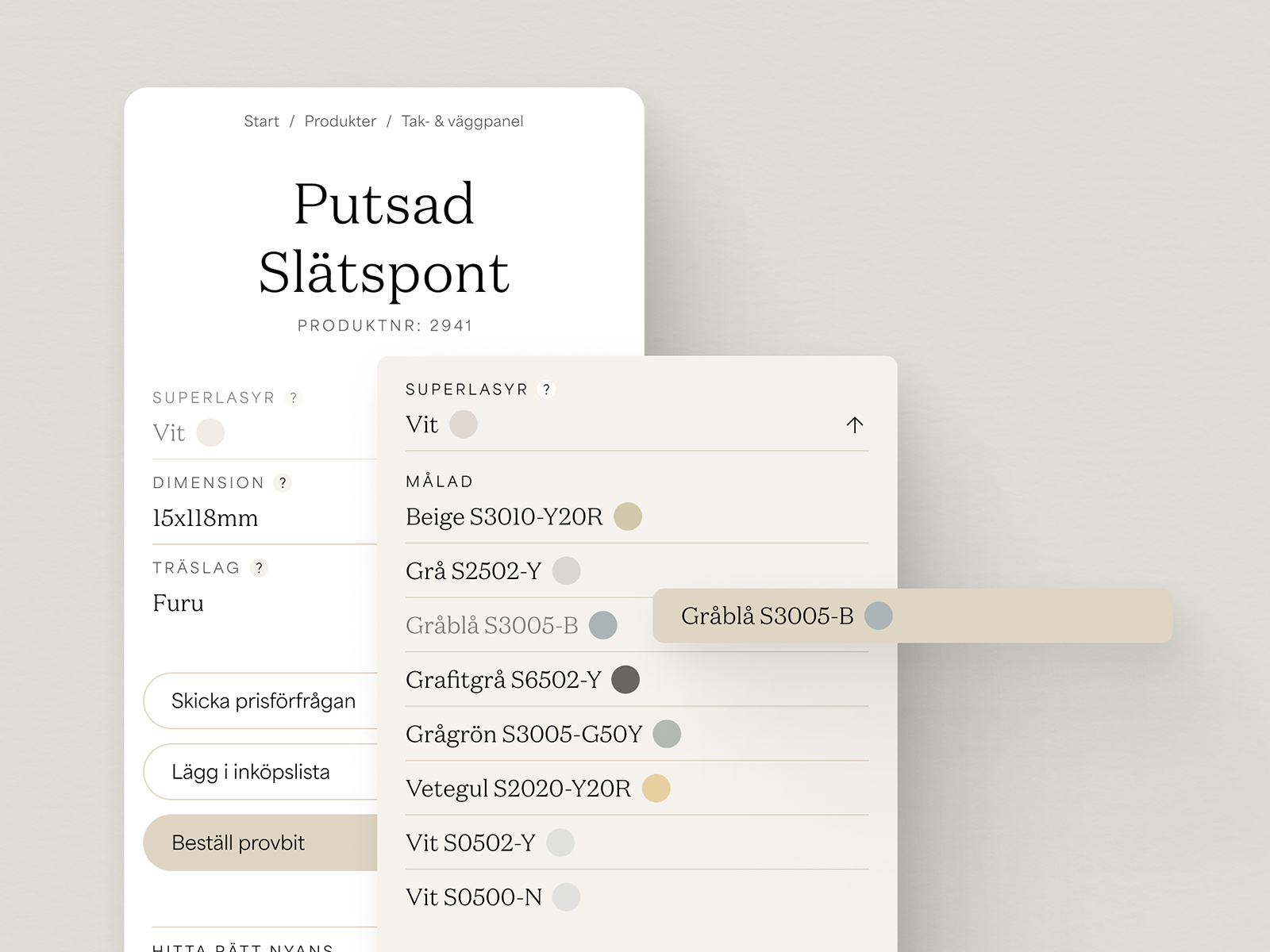 UI Product page