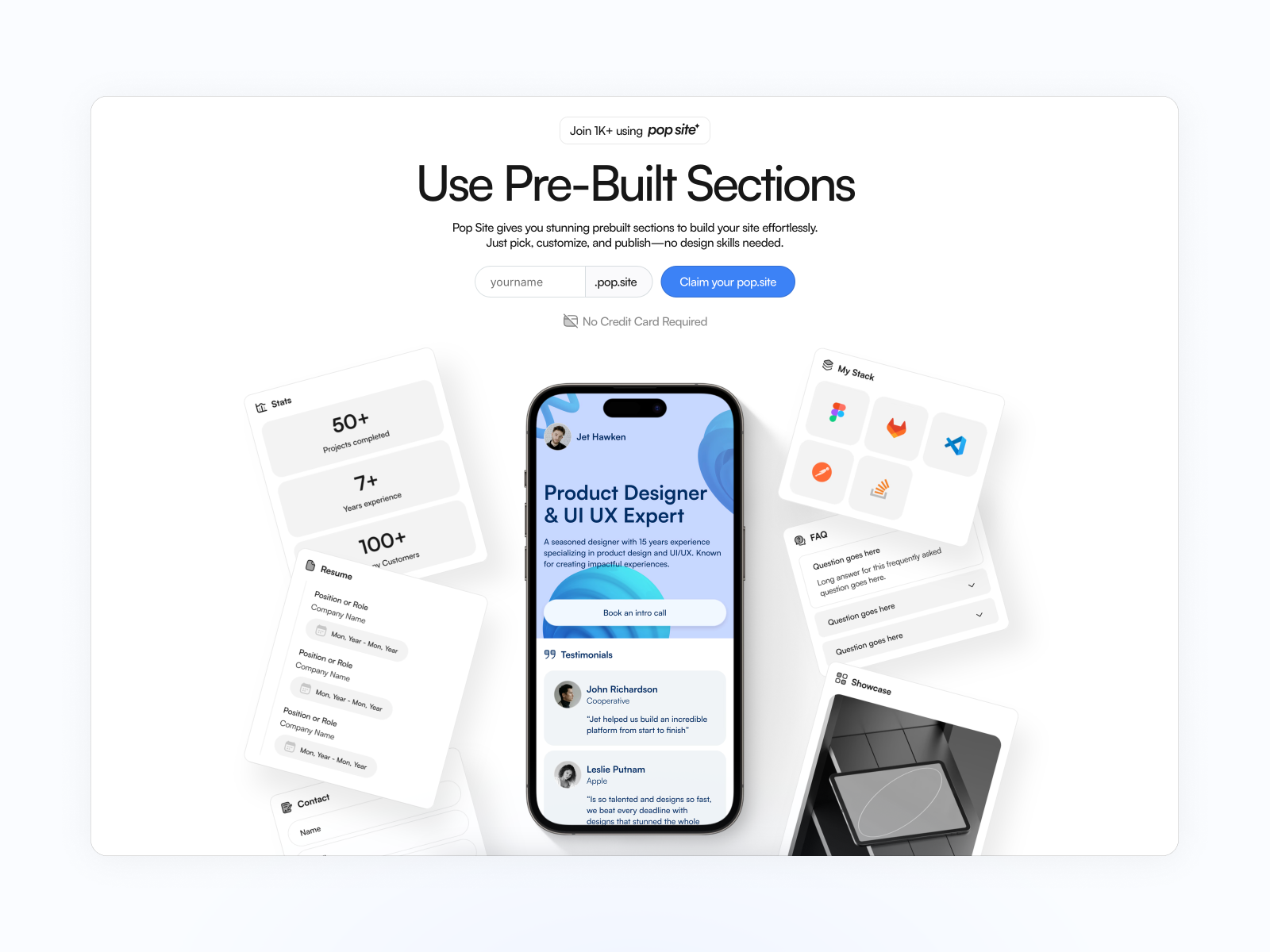 Use Pre-Built Sections