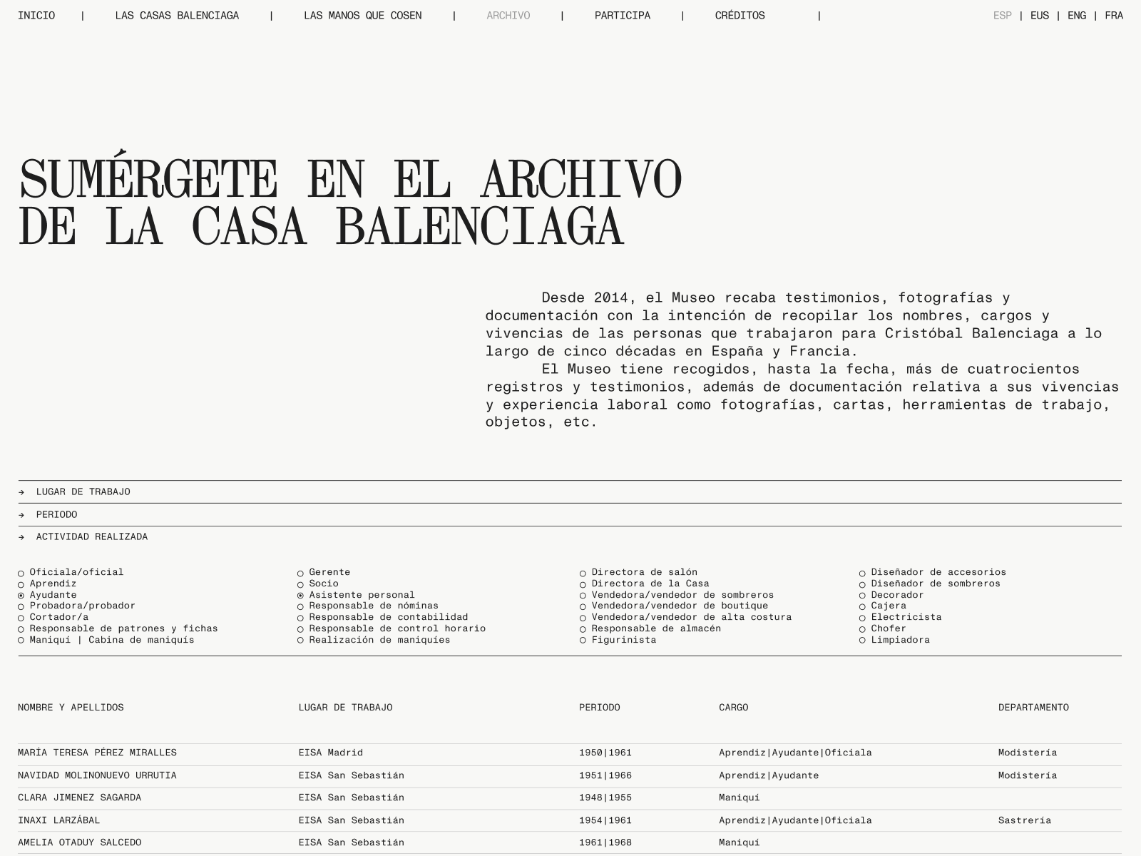 Balenciaga archive database