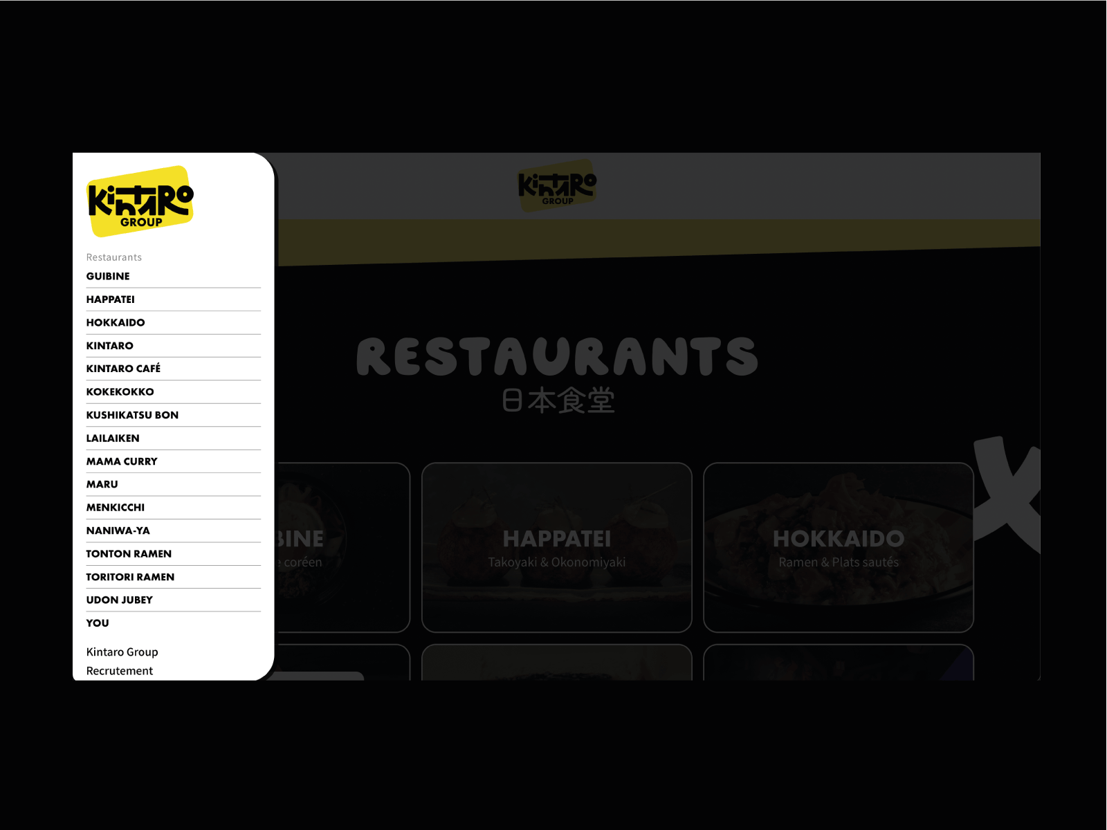 KINTARO GROUP MENU