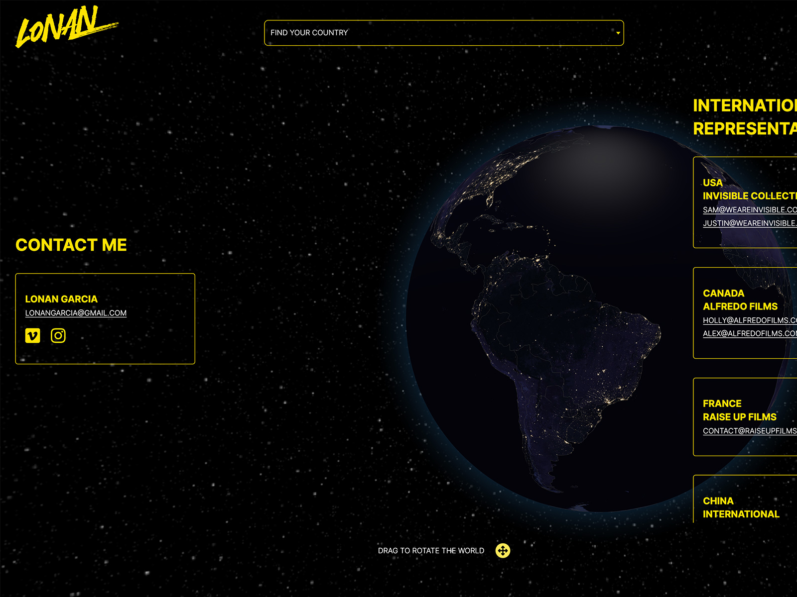 International Contact page
