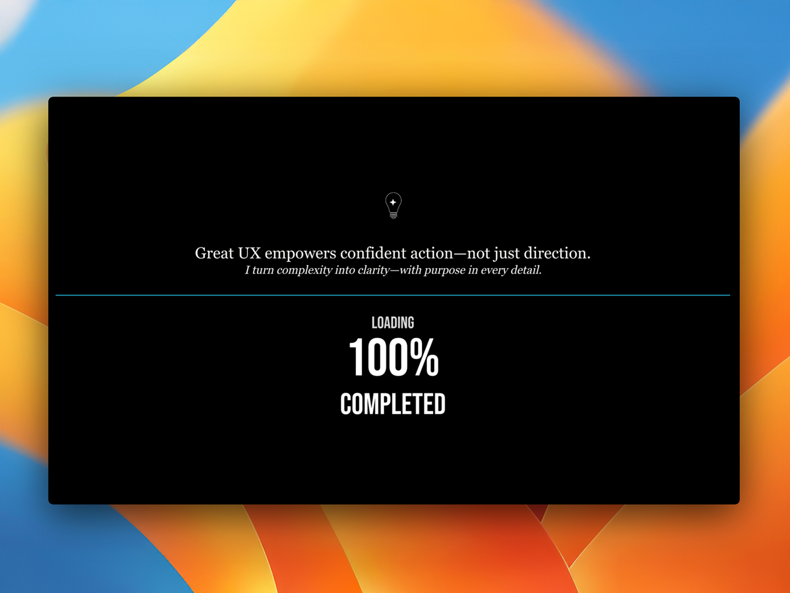 The Experience System:  A Loading Sequence that Engages and Informs