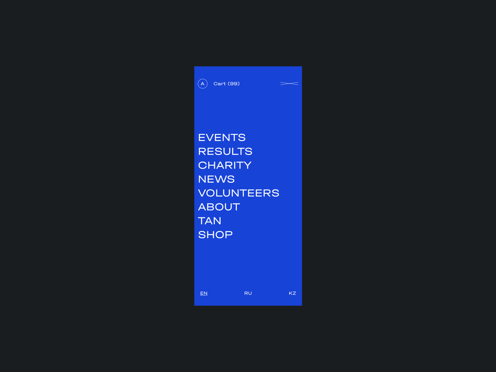 Website menu mobile and tablet versions