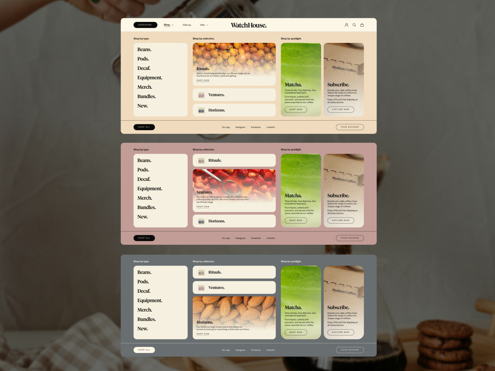 WatchHouse Desktop Navigation
