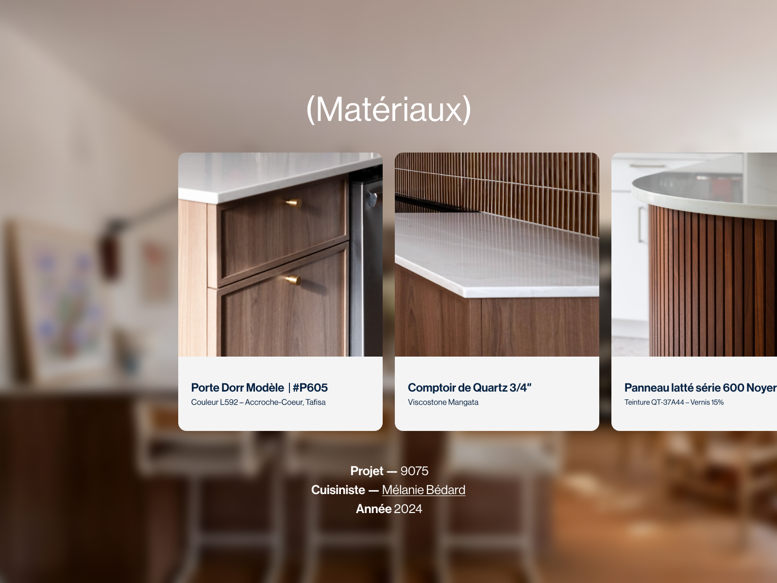 Showcasing materials