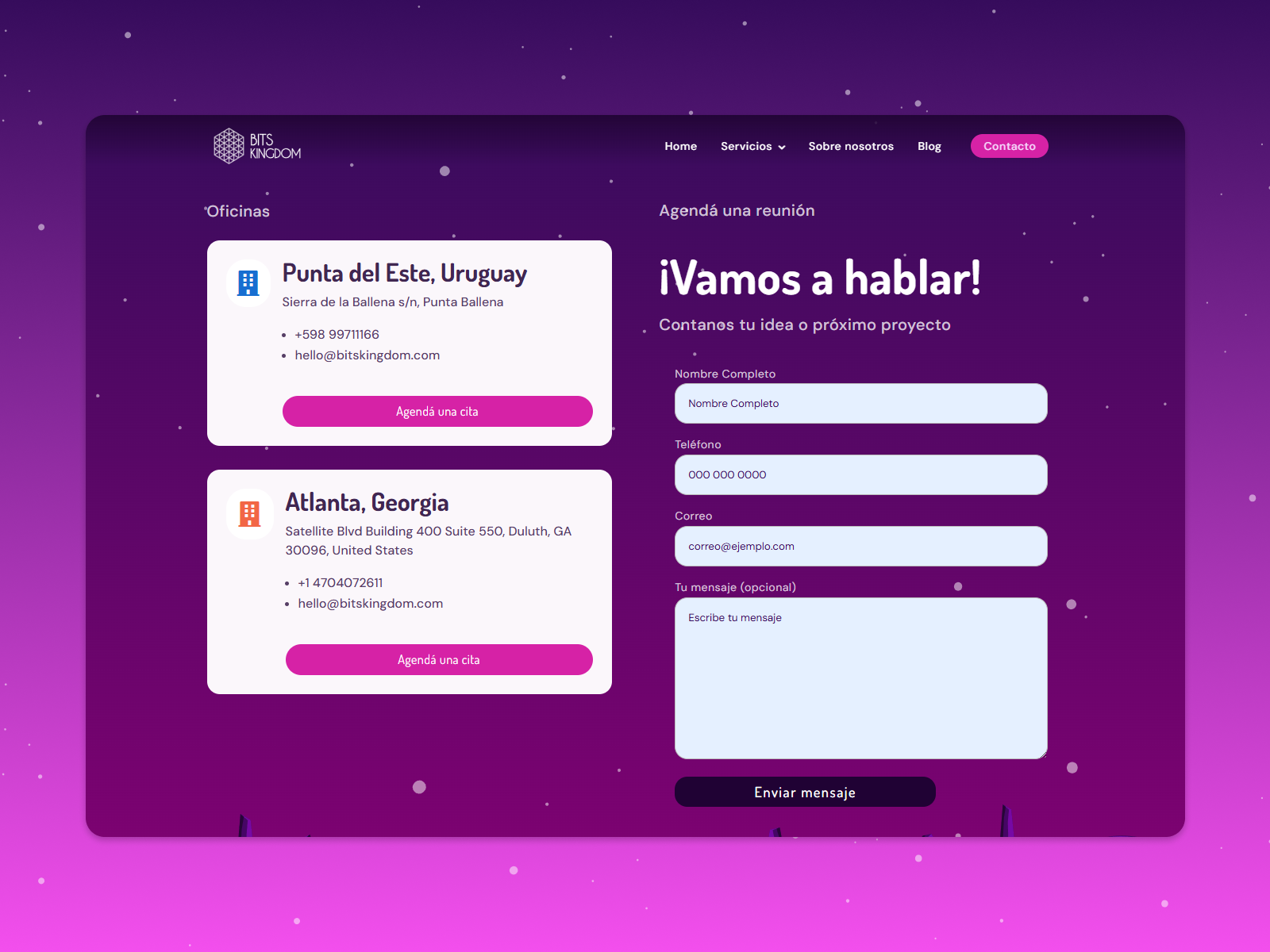 Contact Page with Custom Form