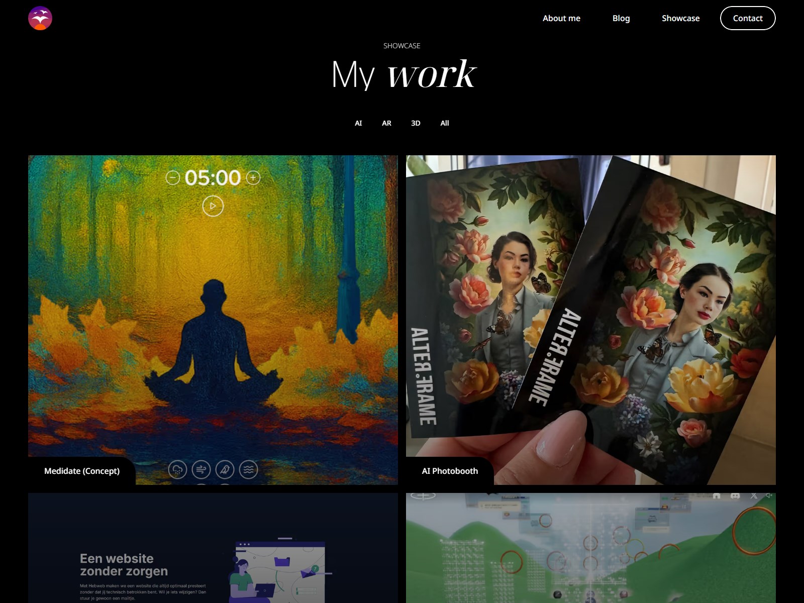 A solid gallery in a masonry layout using parallax effects and and simple fade-ins