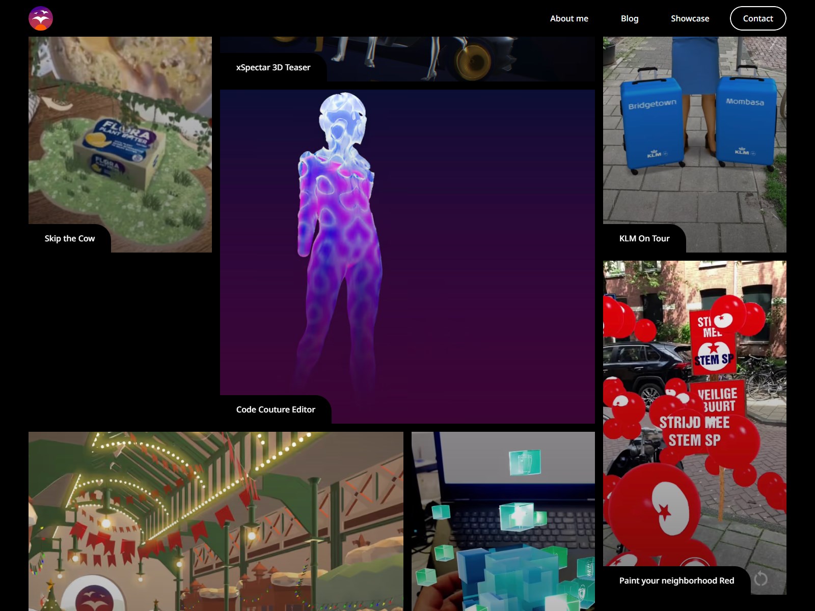 A solid gallery in a masonry layout using parallax effects and and simple fade-ins