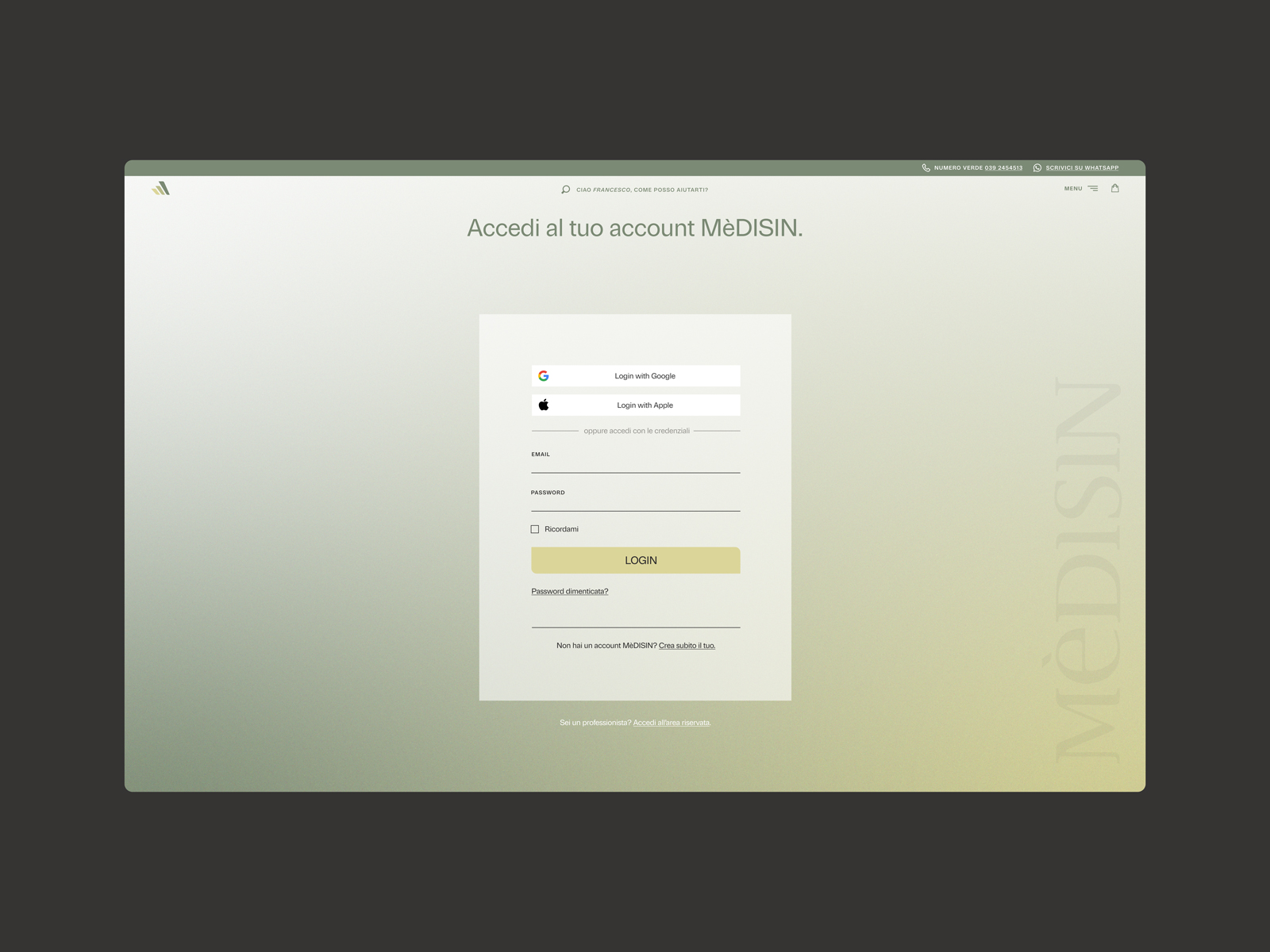 Mèdisin - Login