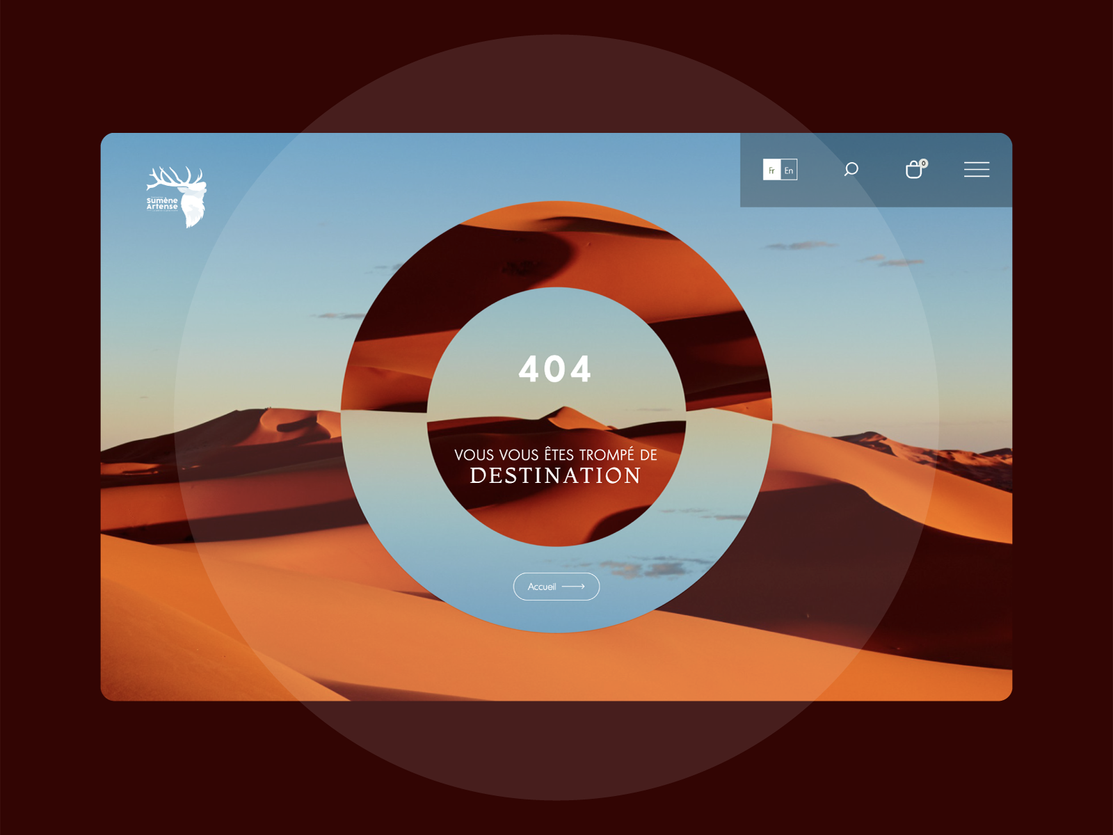 A simple but incredible 404 page that tells you you've come to the wrong place