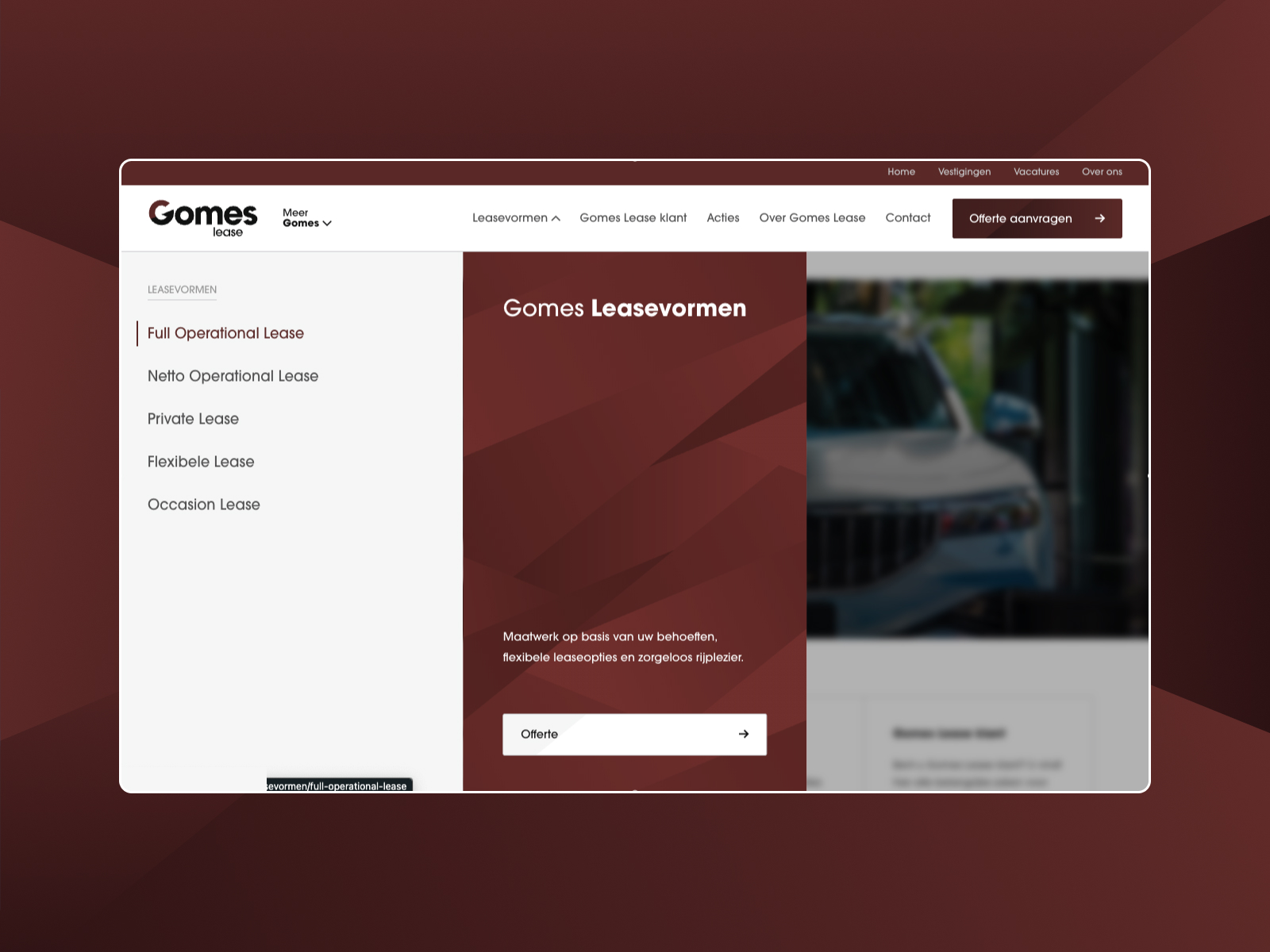 Fullscreen navigation
