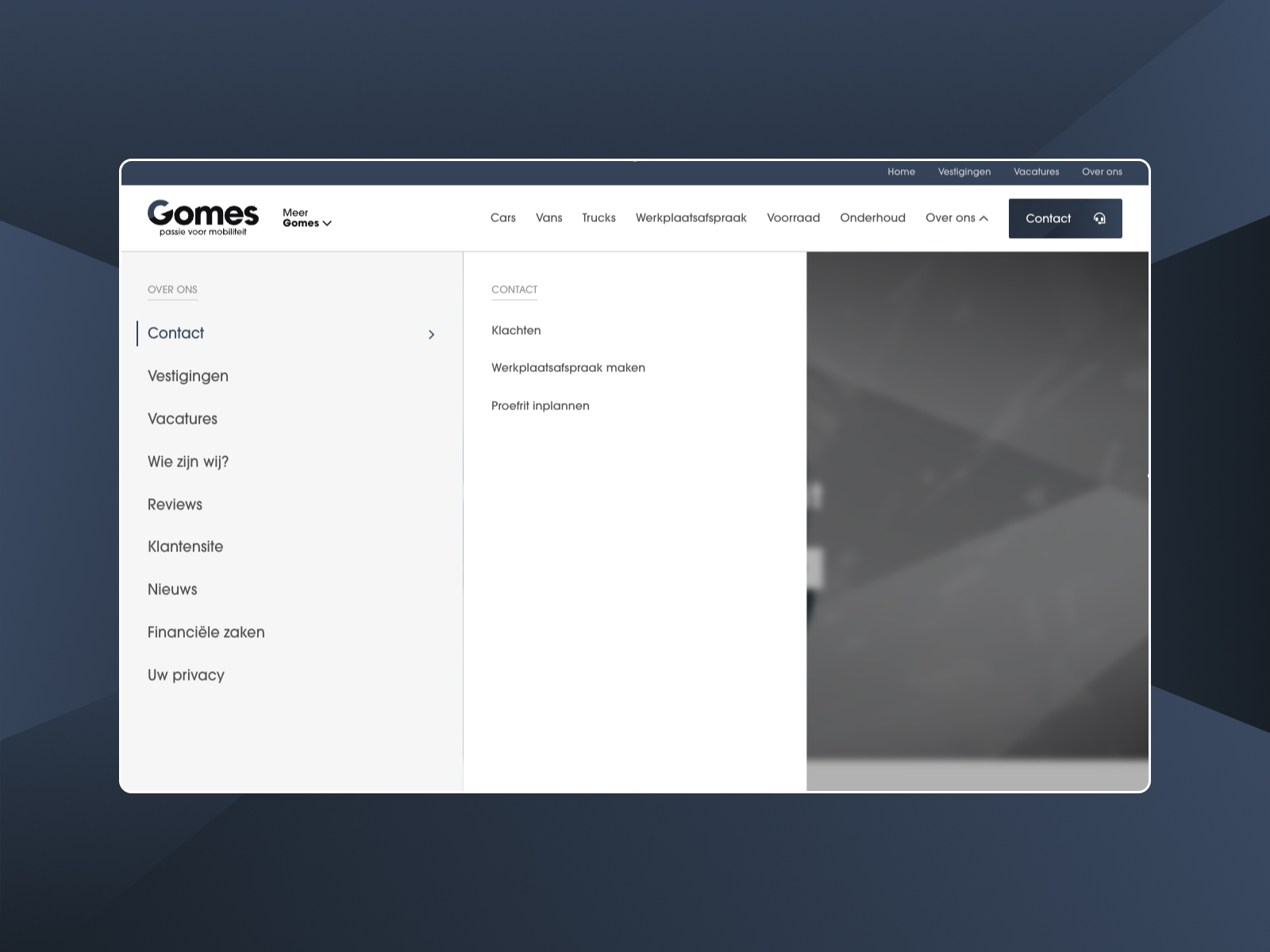Fullscreen navigation