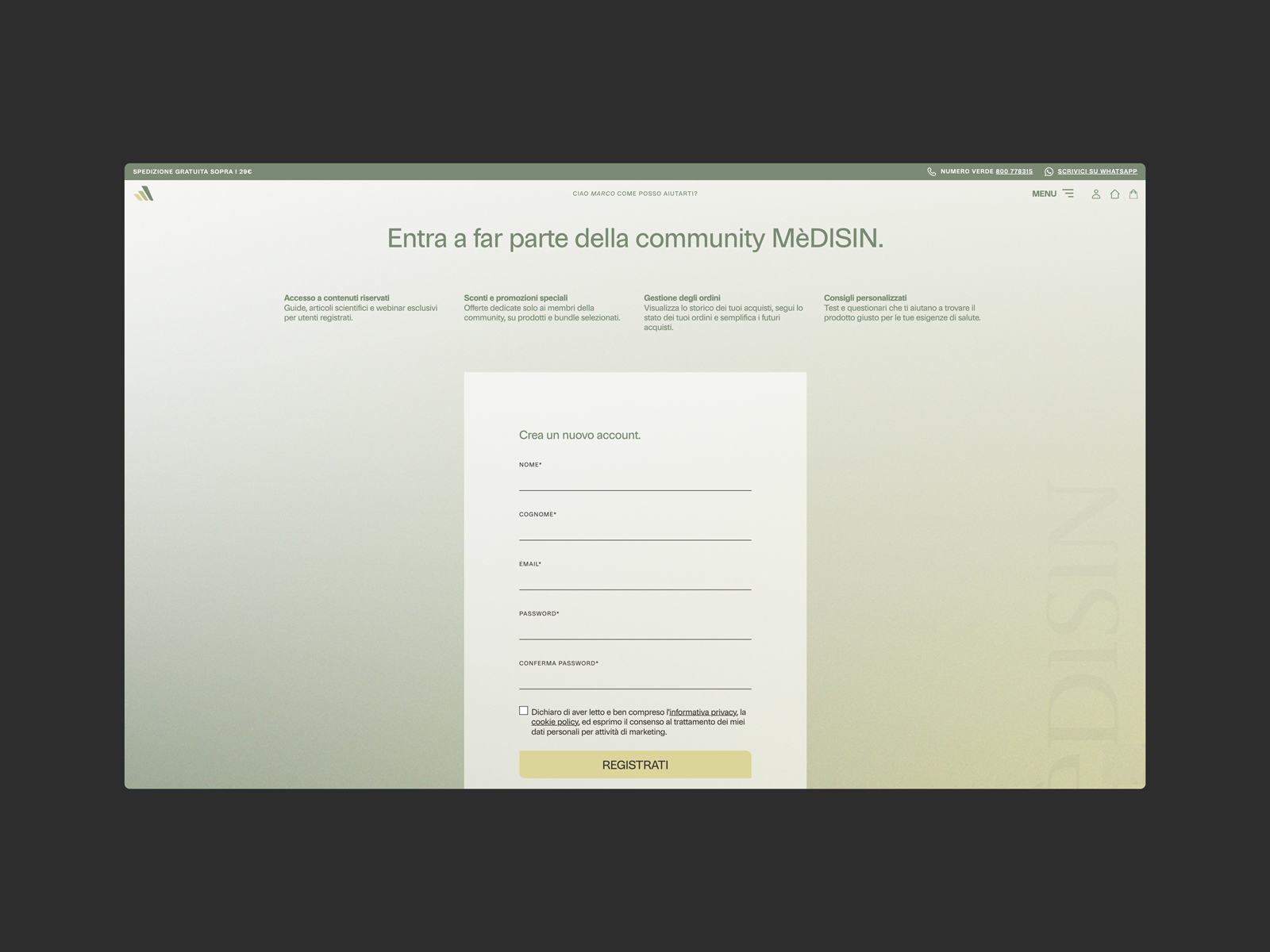 Mèdisin - Create account