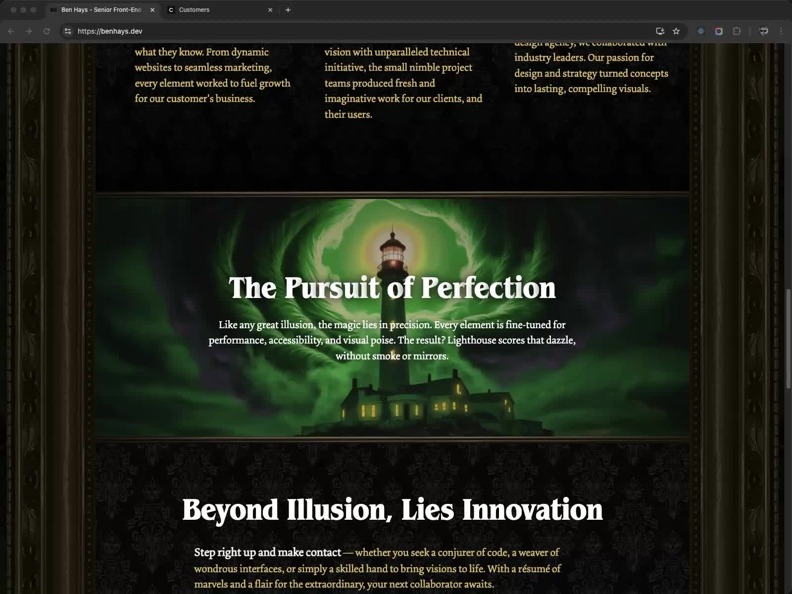 Benzo the Great Developer - Awwwards Honorable Mention