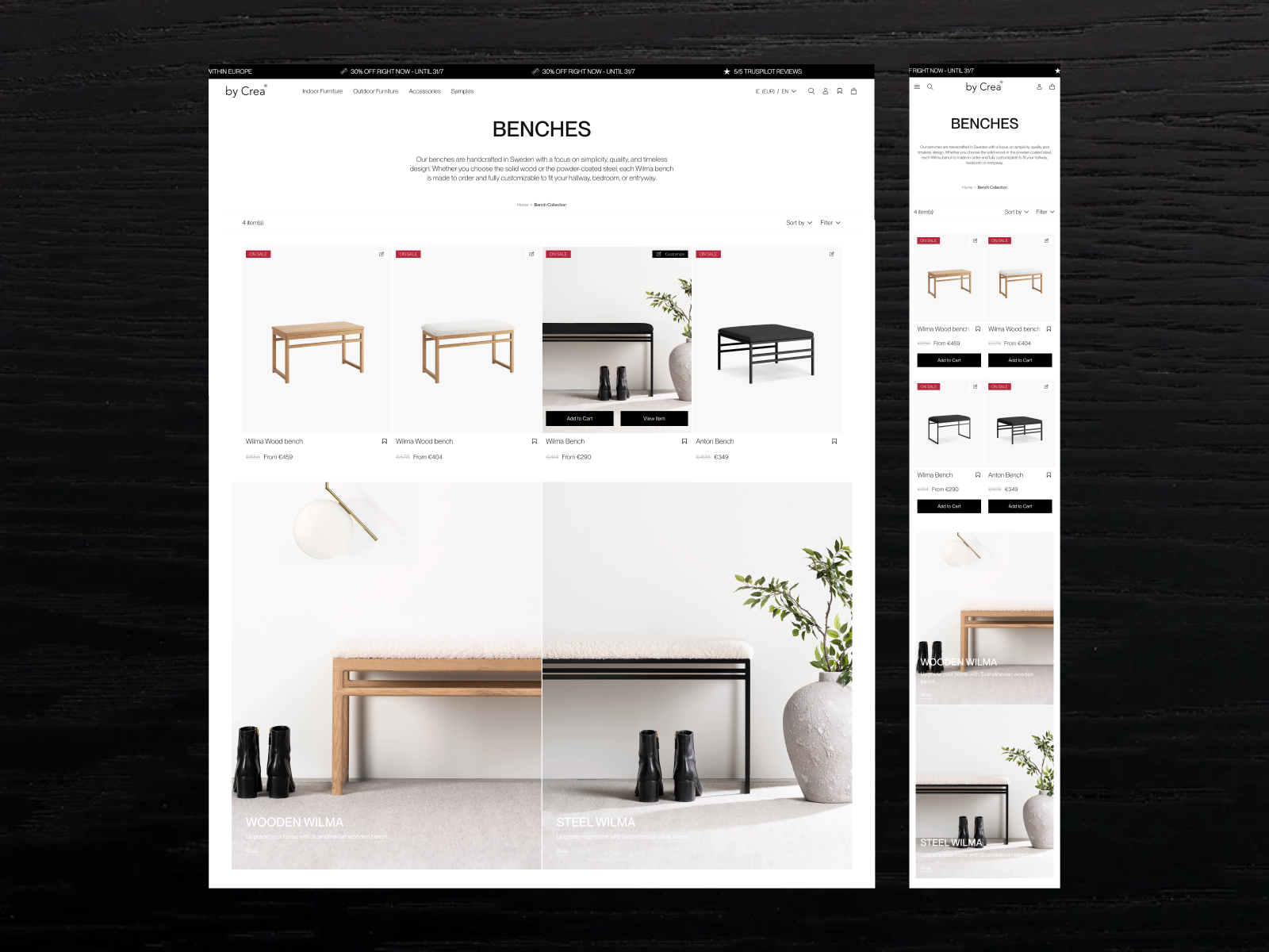 Collection Page - Desktop & Mobile