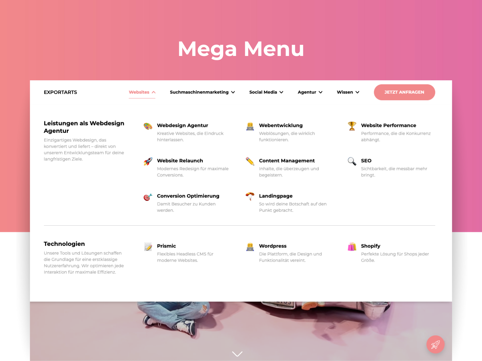 Navigational Header Menu
