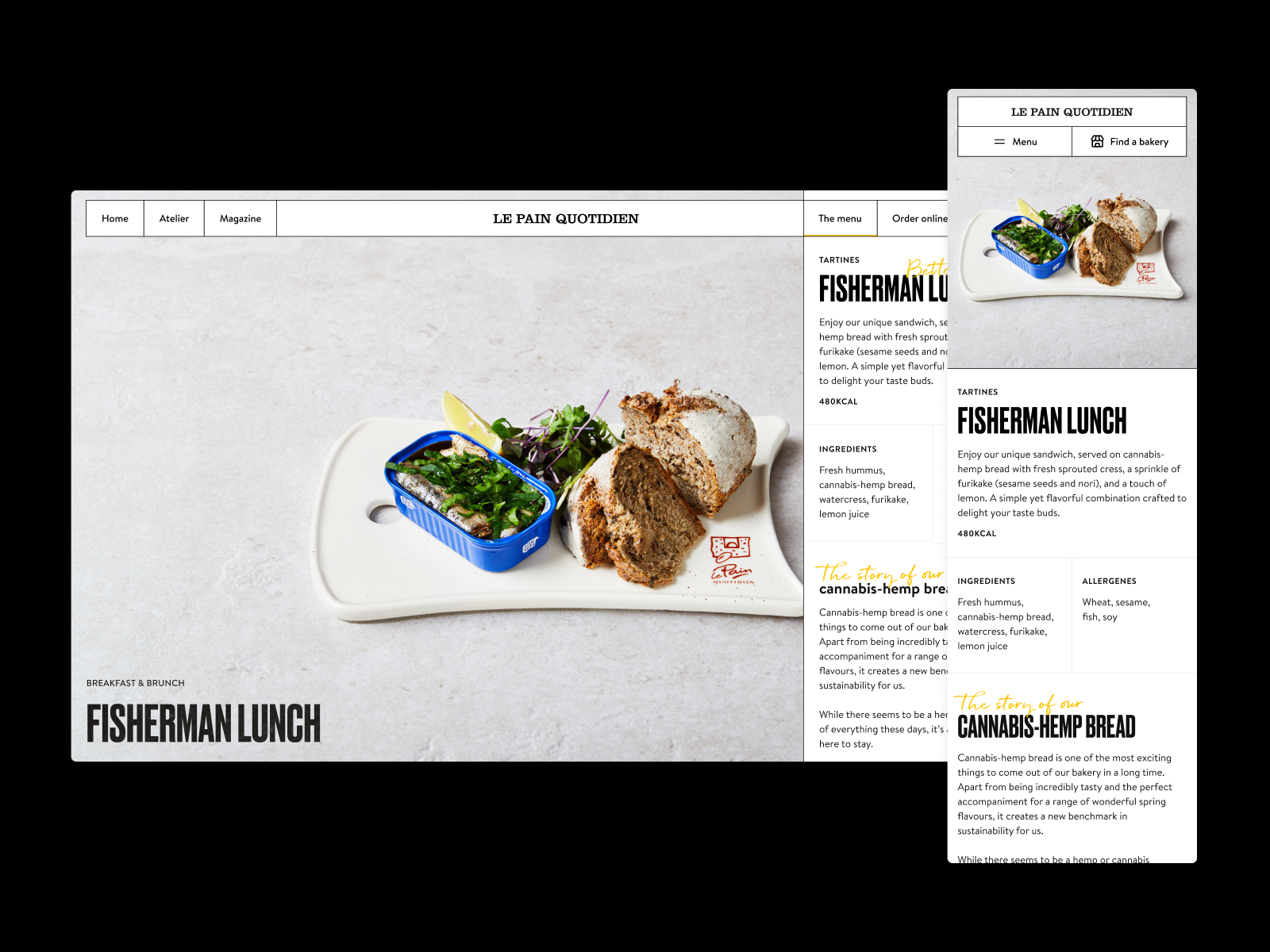Menu page