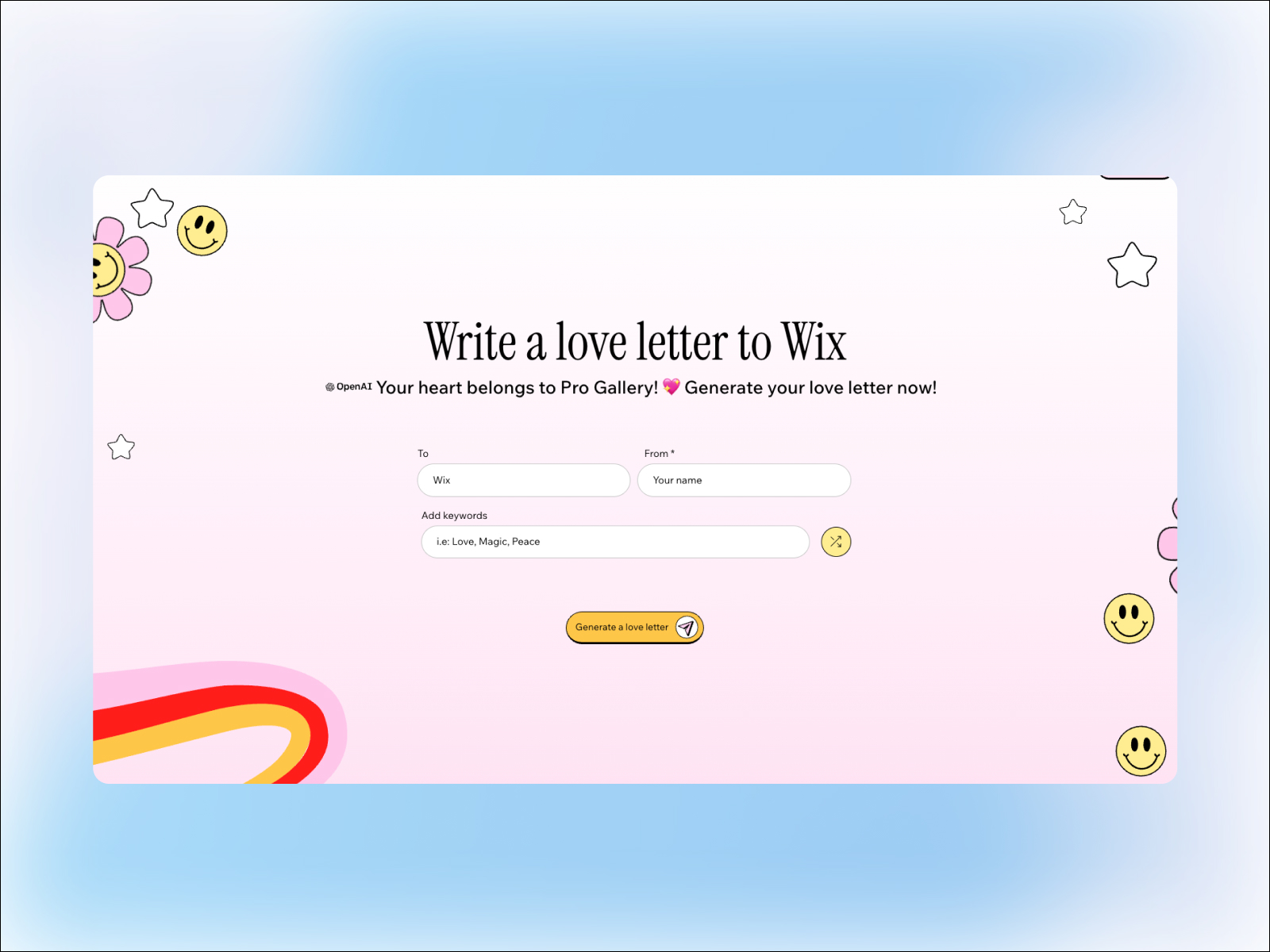 Generate a love letter