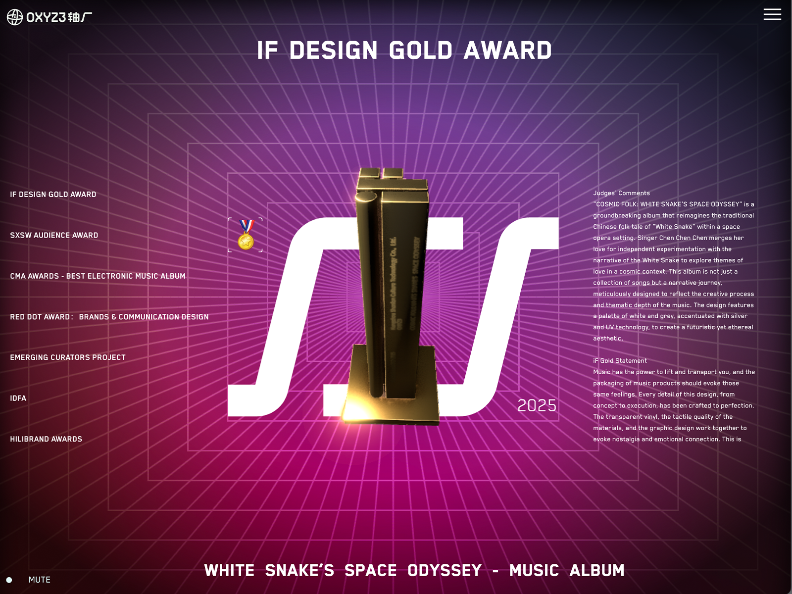 OXYZ3's awards site