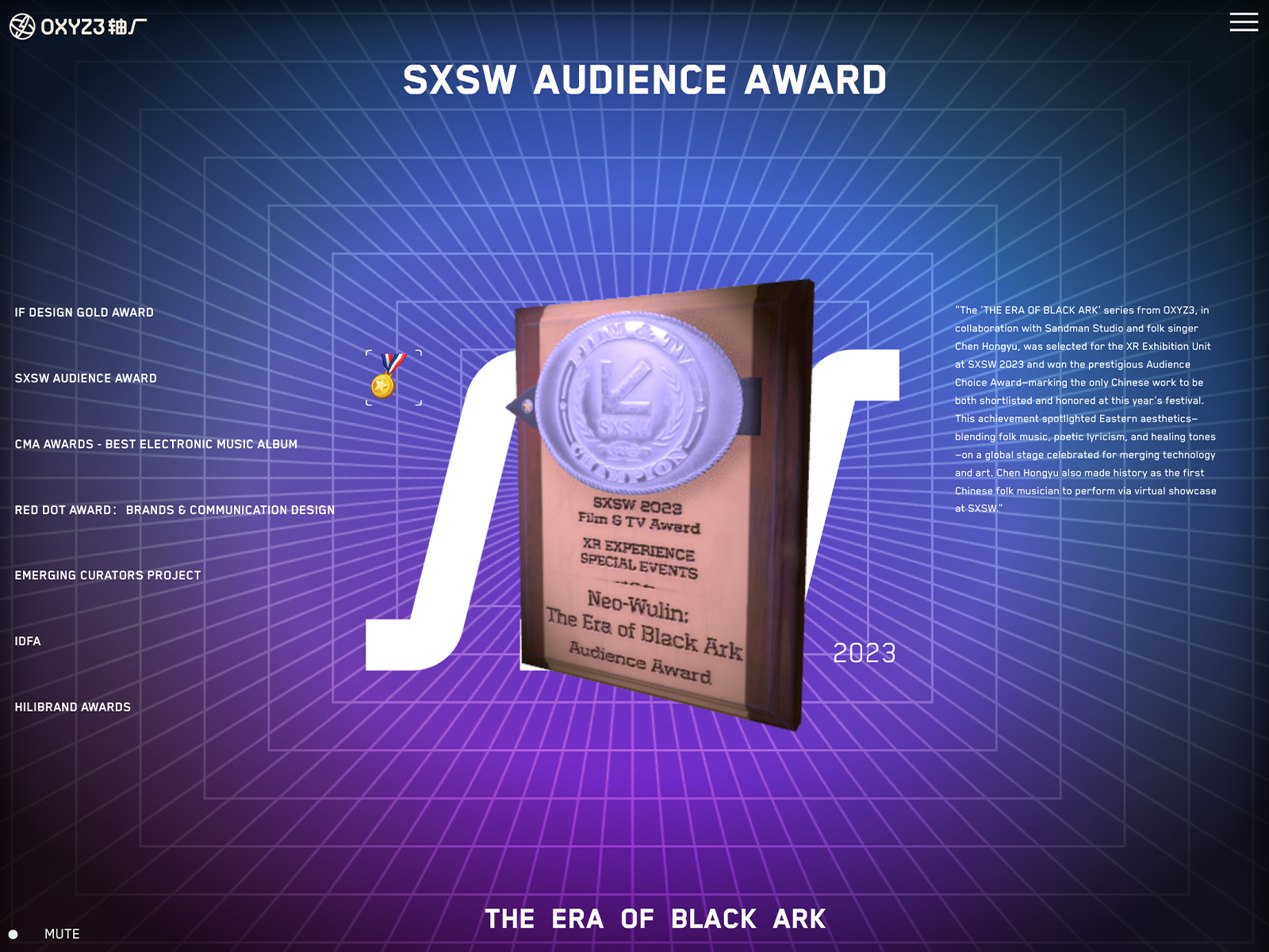 OXYZ3's awards site