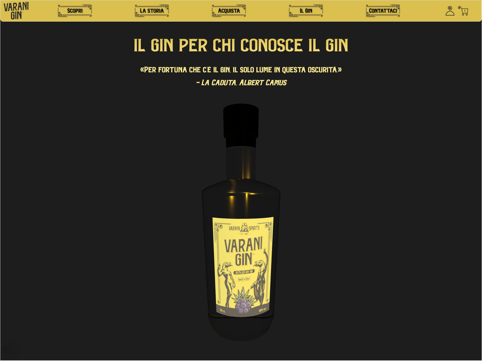 The liberty navigation bar: a custom navbar capturing Gatsby’s atmosphere and art nouveau elegance. A simple burger button wasn’t immersive enough, so I developed a transition where the icon morphs into a gin cup when clicked.