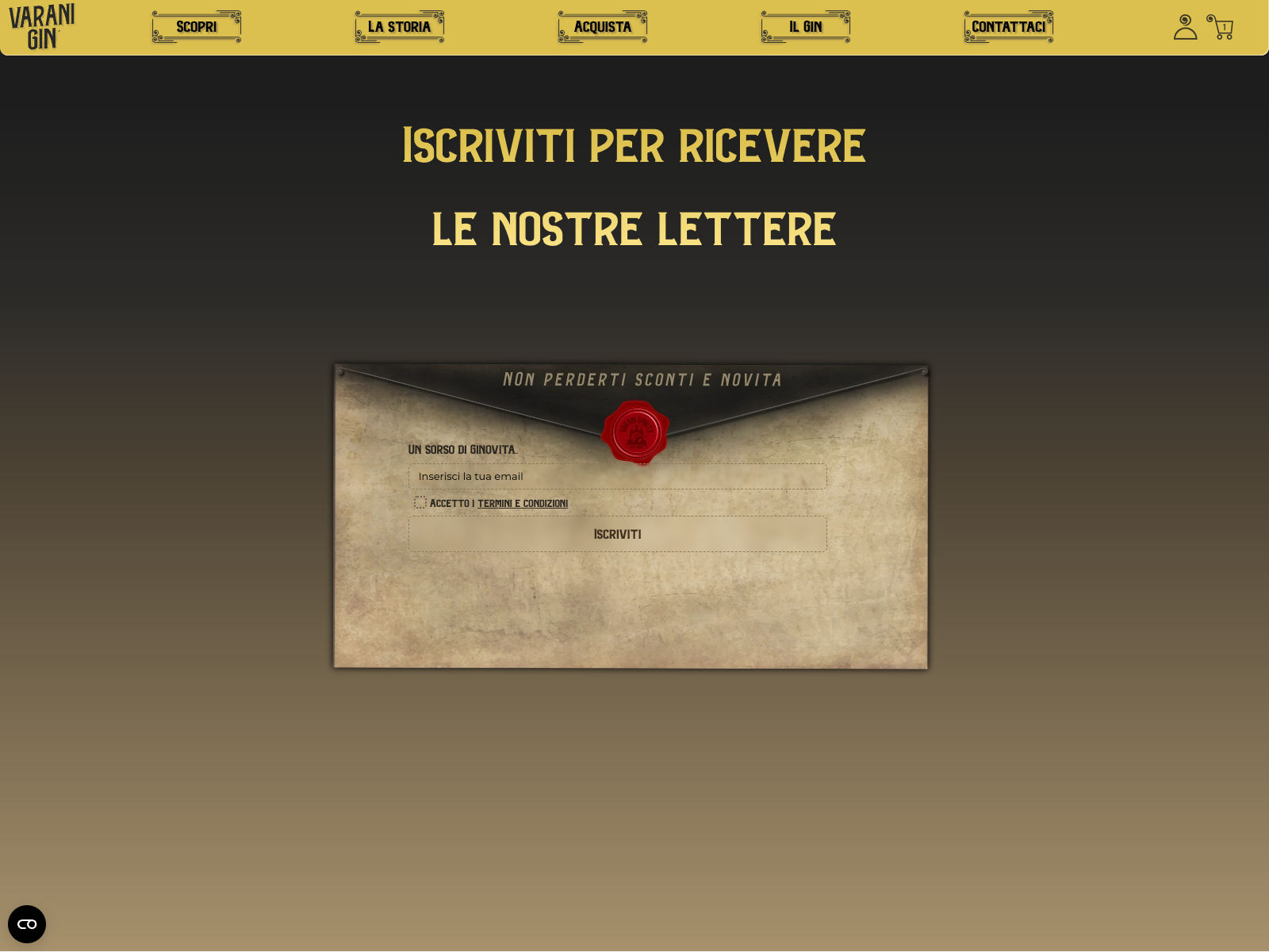 Subscribe and get your letter instantly, just like Gatsby sent to Nick Carraway: an exclusive invitation to the world of Varani Gin.
