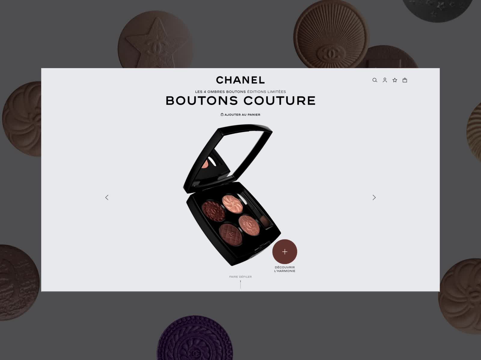 CHANEL - Les 4 Ombres Boutons - Awwwards SOTD