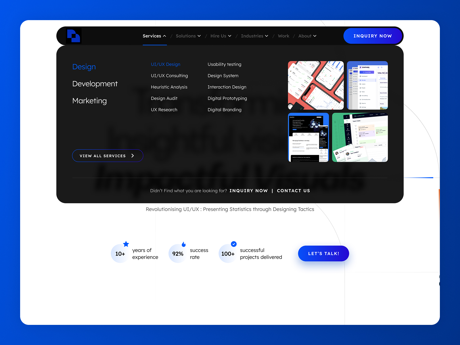 Website Mega Menu