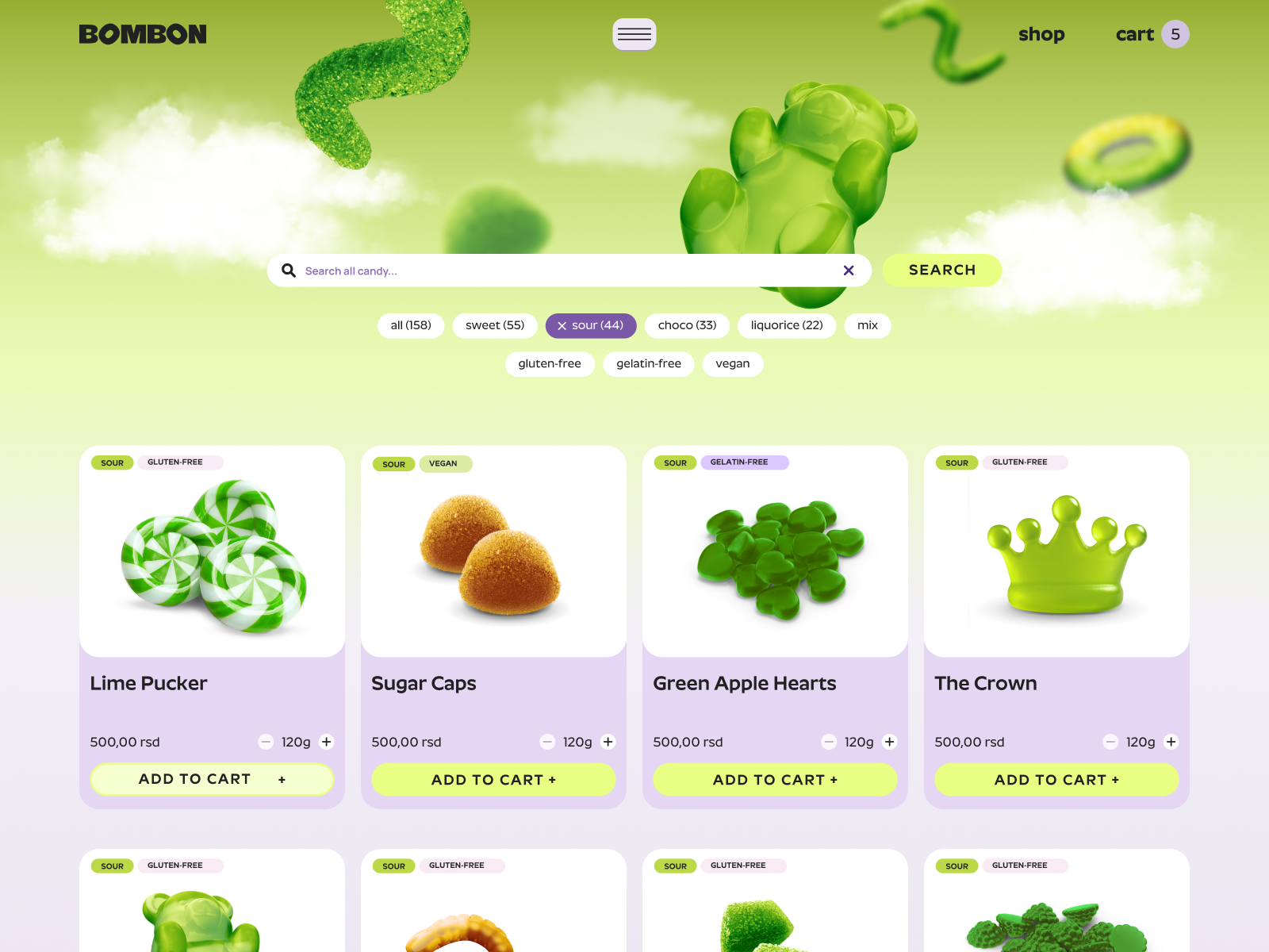Products page