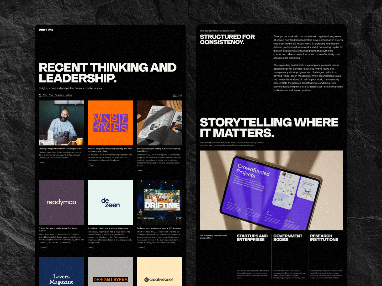 Multiple Content Sections
