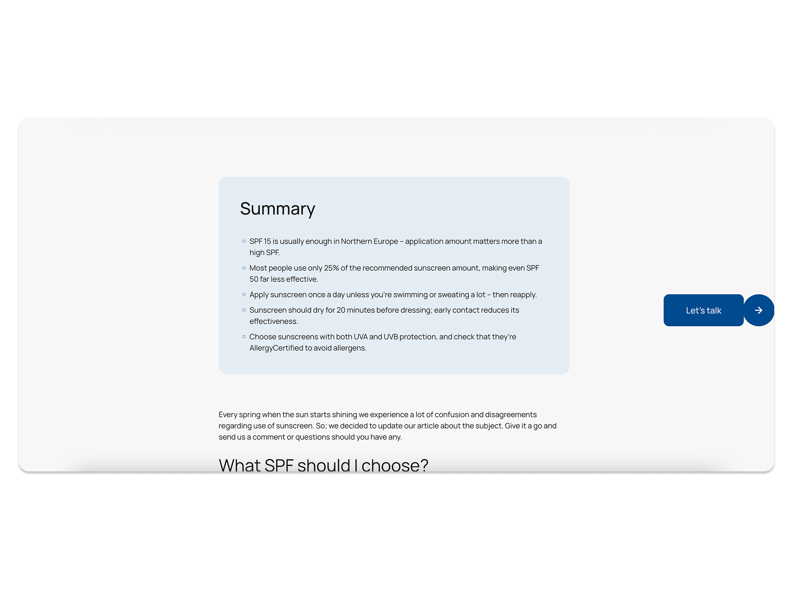 Summary in Blog
