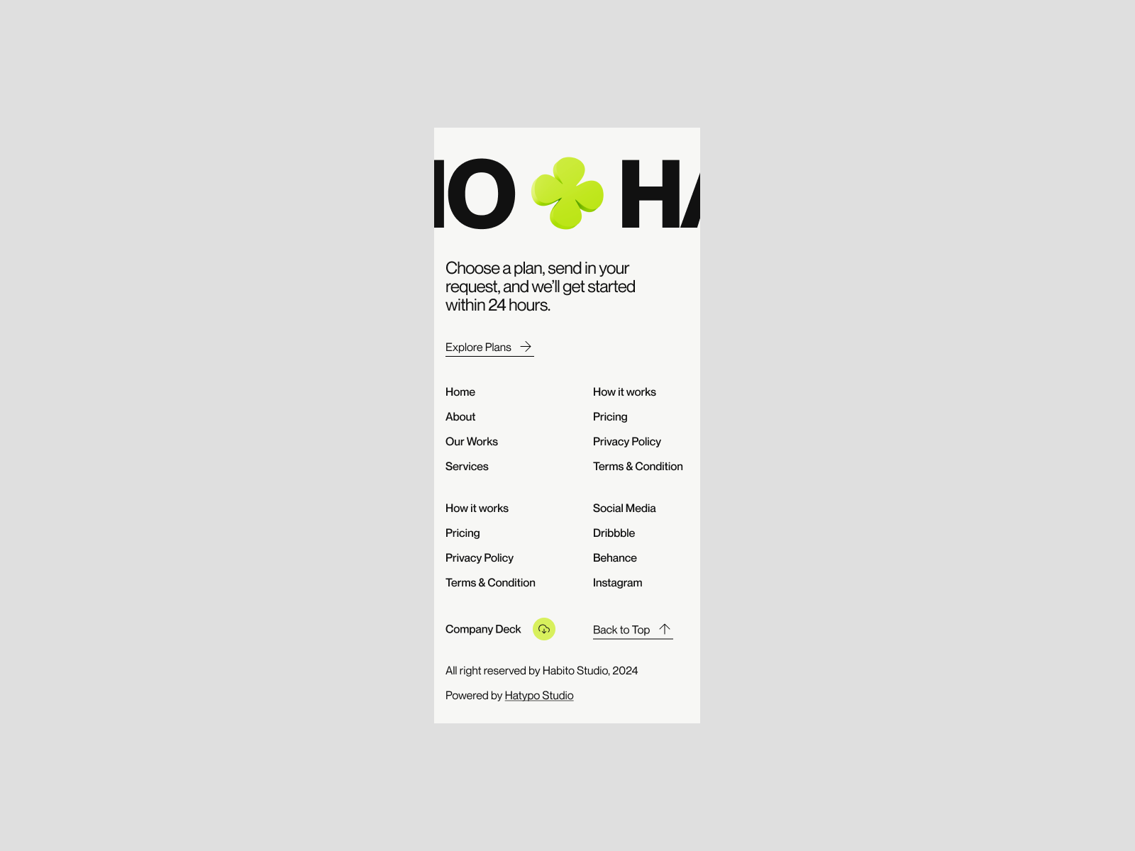 Habito Studio - Footer