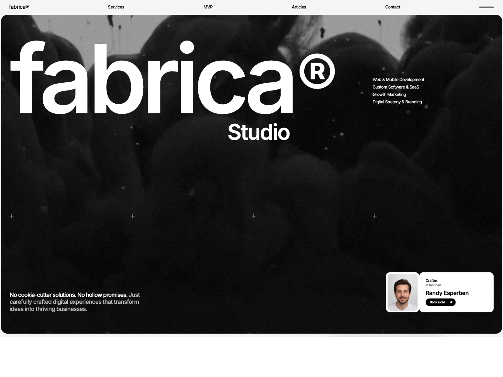 Hero Section — Brand Statement & CTA
