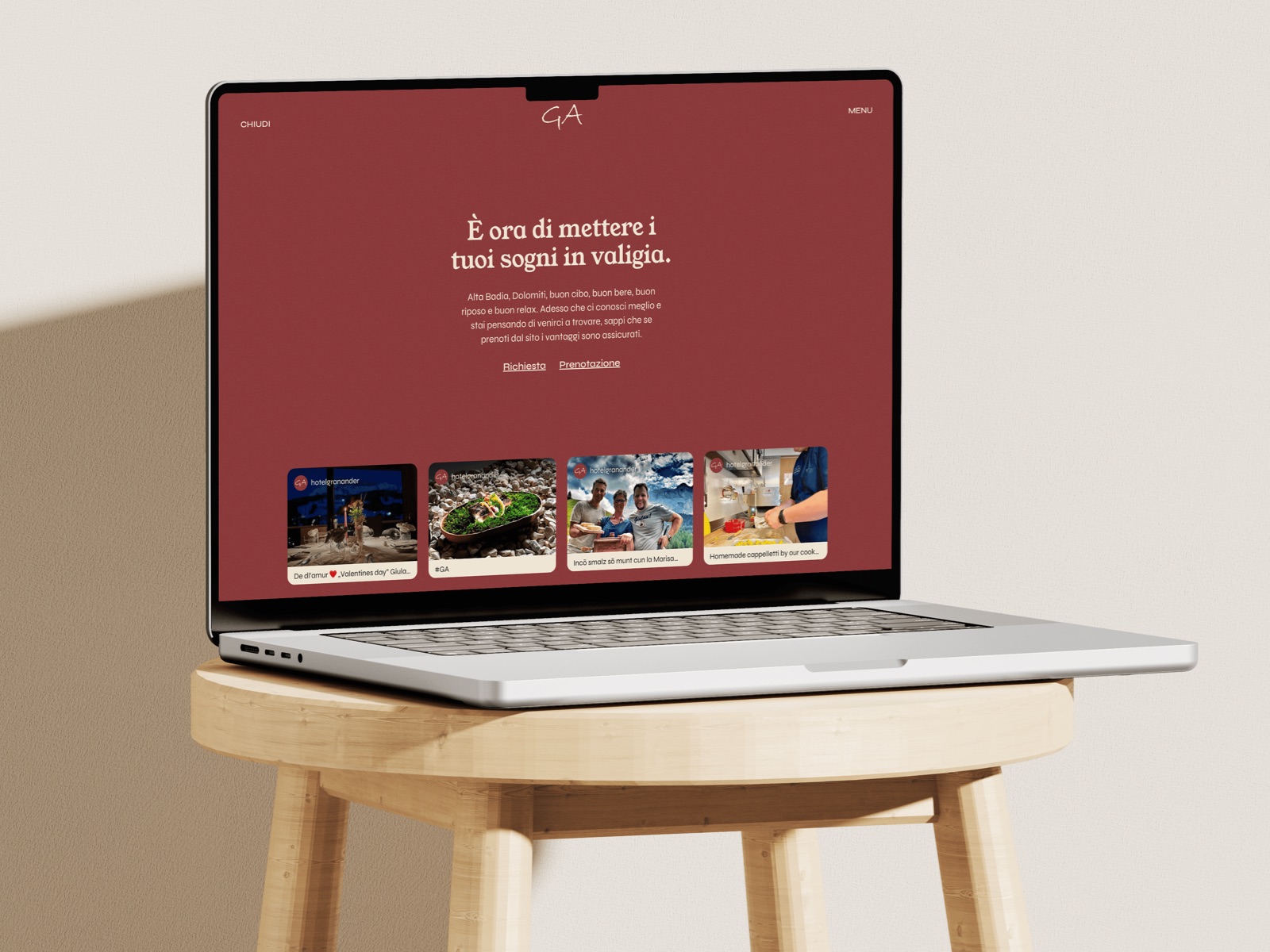 Booking menu