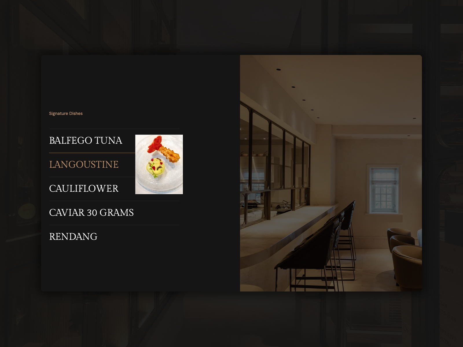 On-Hover Dish Preview