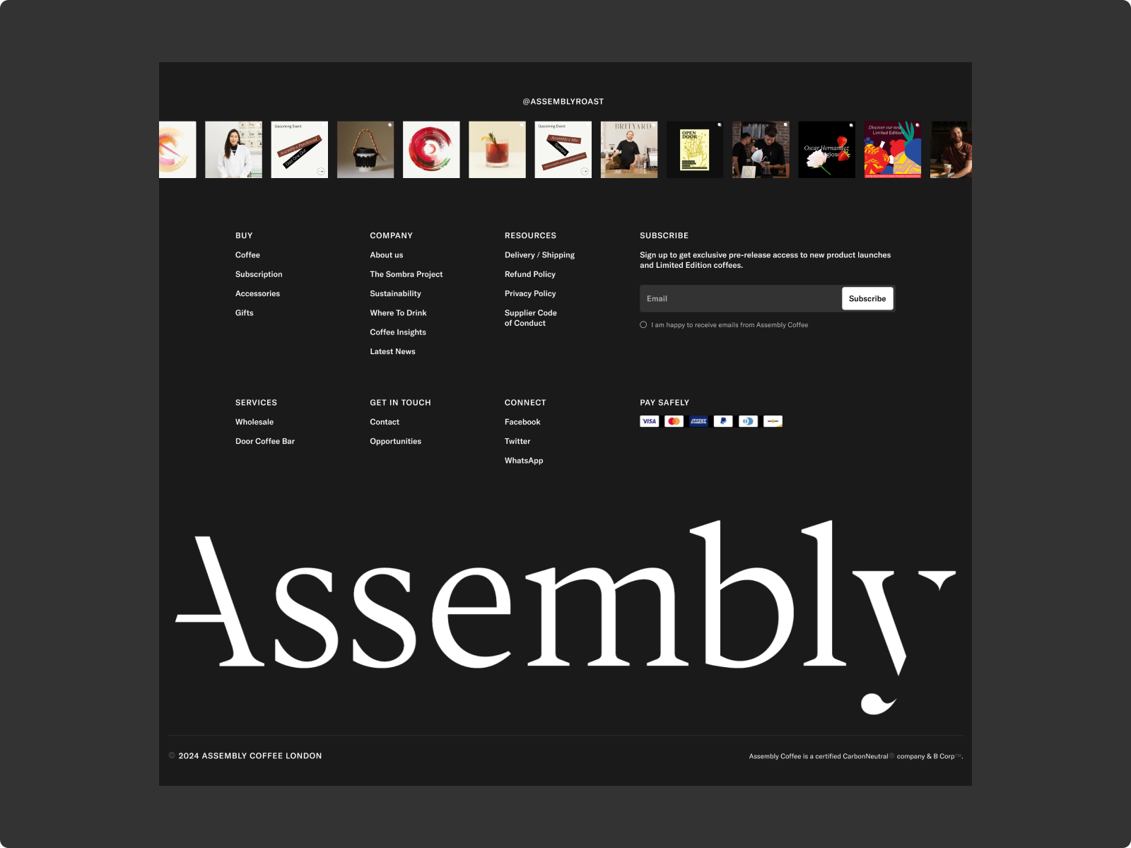 Footer I Assembly® Specialty Coffee Roasters