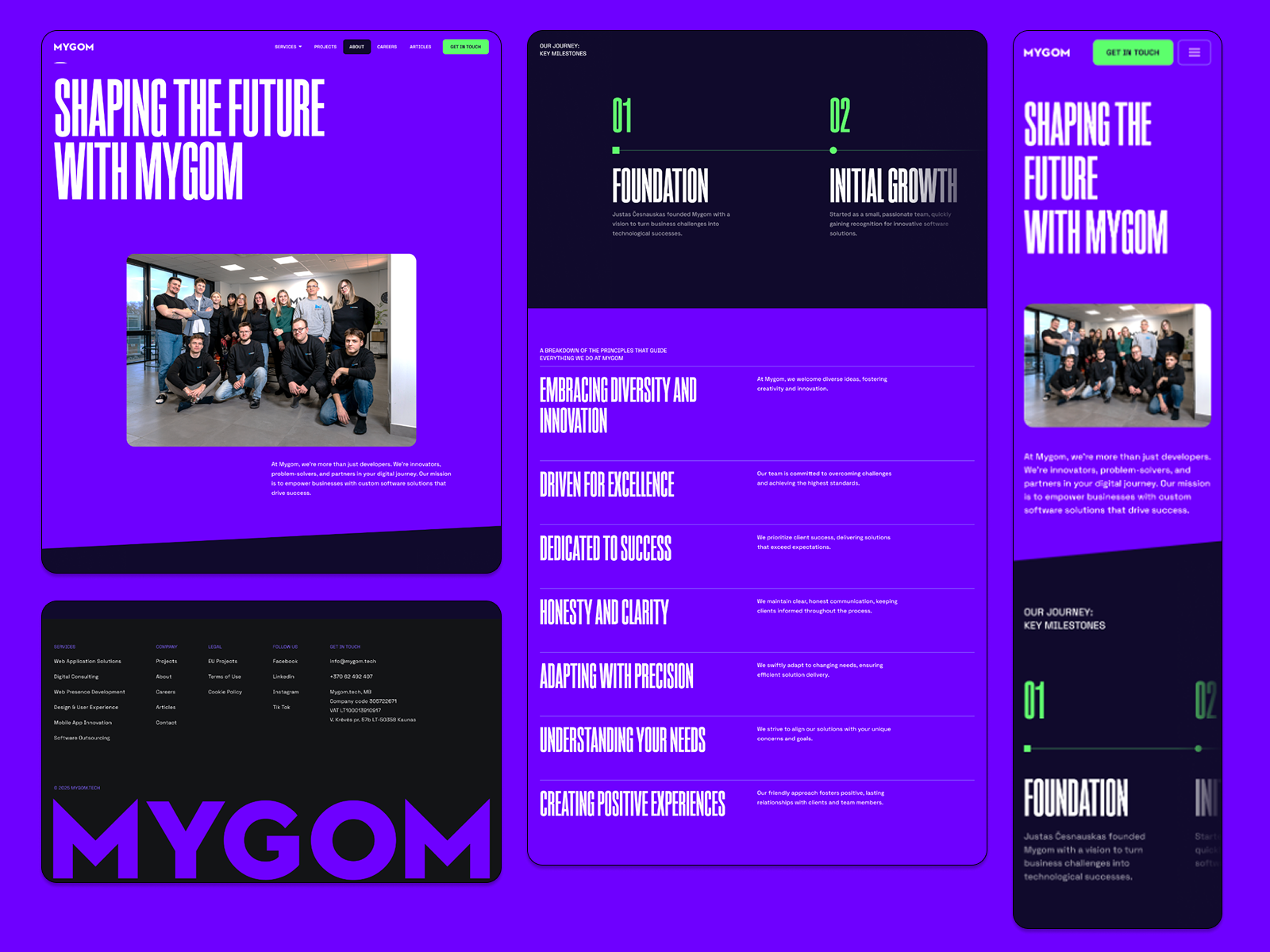 About Us - Split Layout with Timeline
