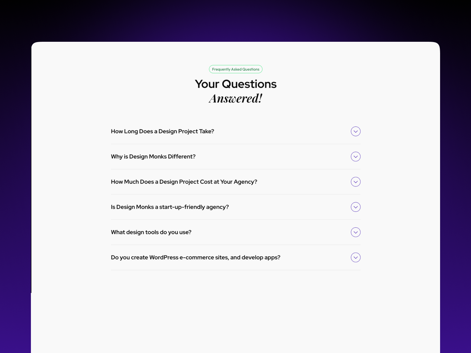 FAQ Page – Transparent Answers for Better Collaboration