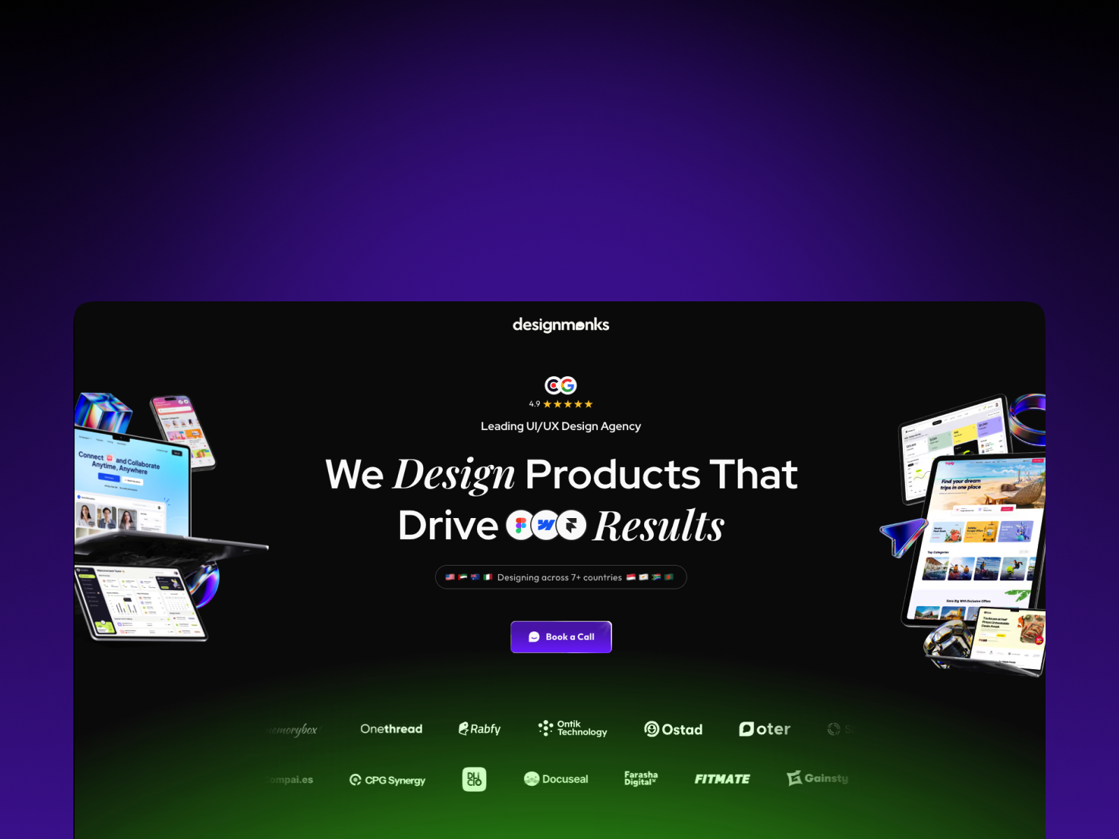 Design Monks Header – Bold, Creative, and Impactful