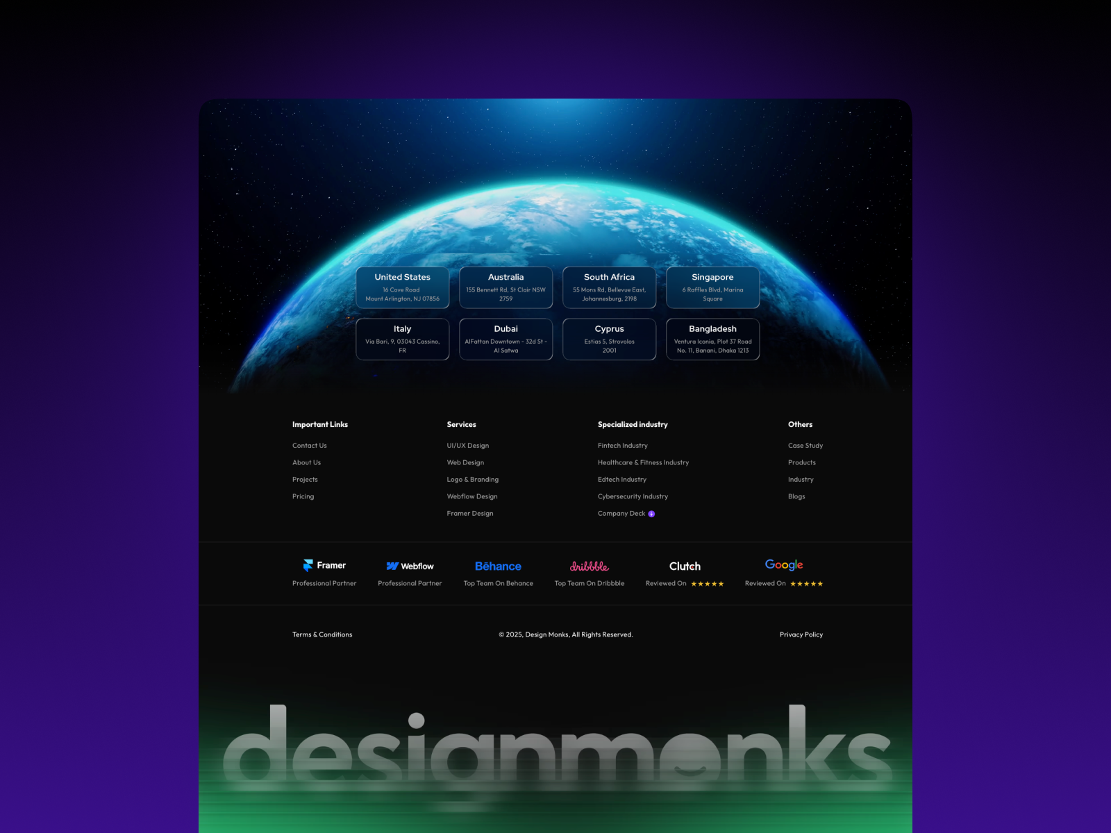 Global Footer Design – Connecting Creativity Worldwide