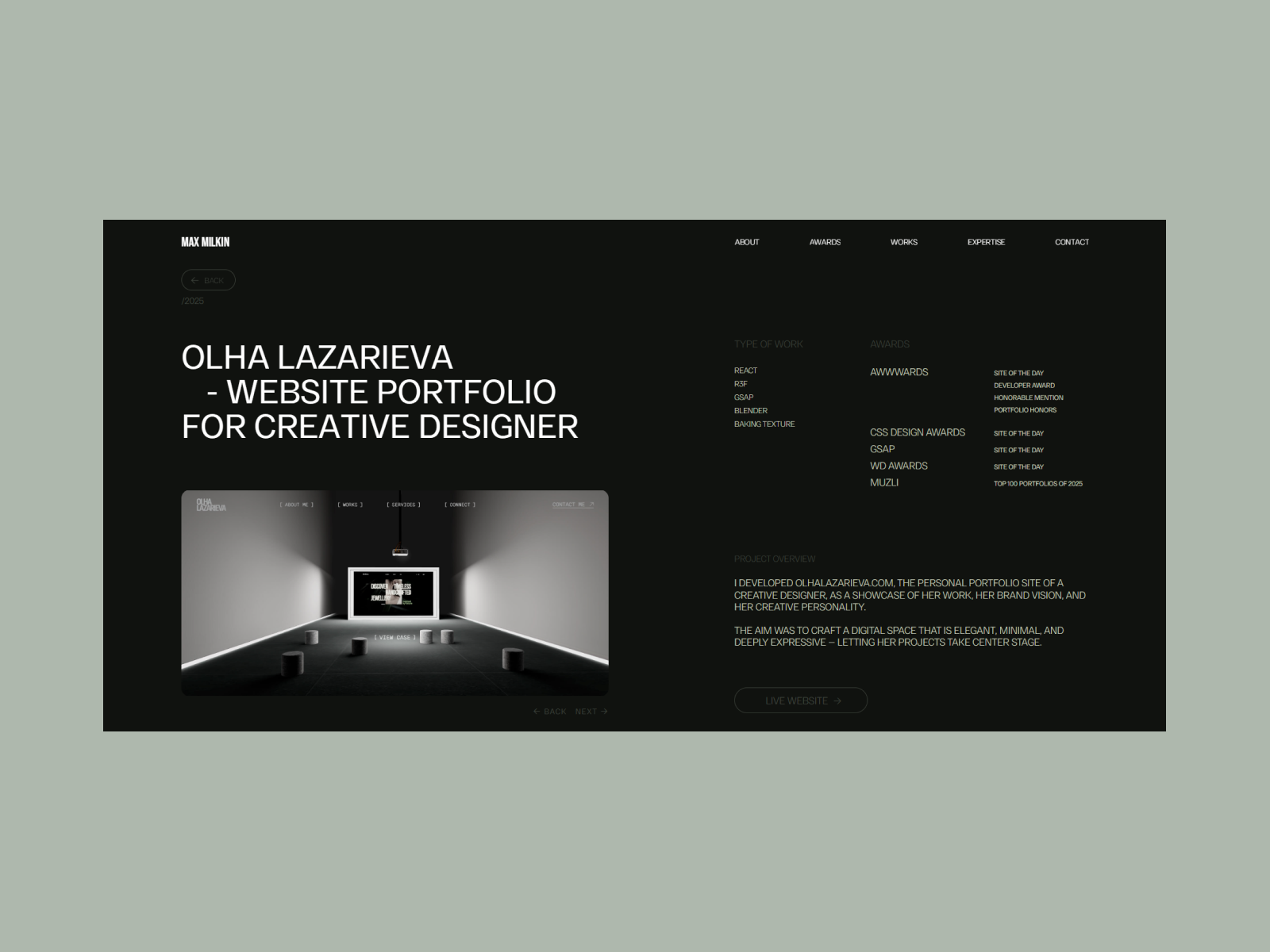 Other website sections