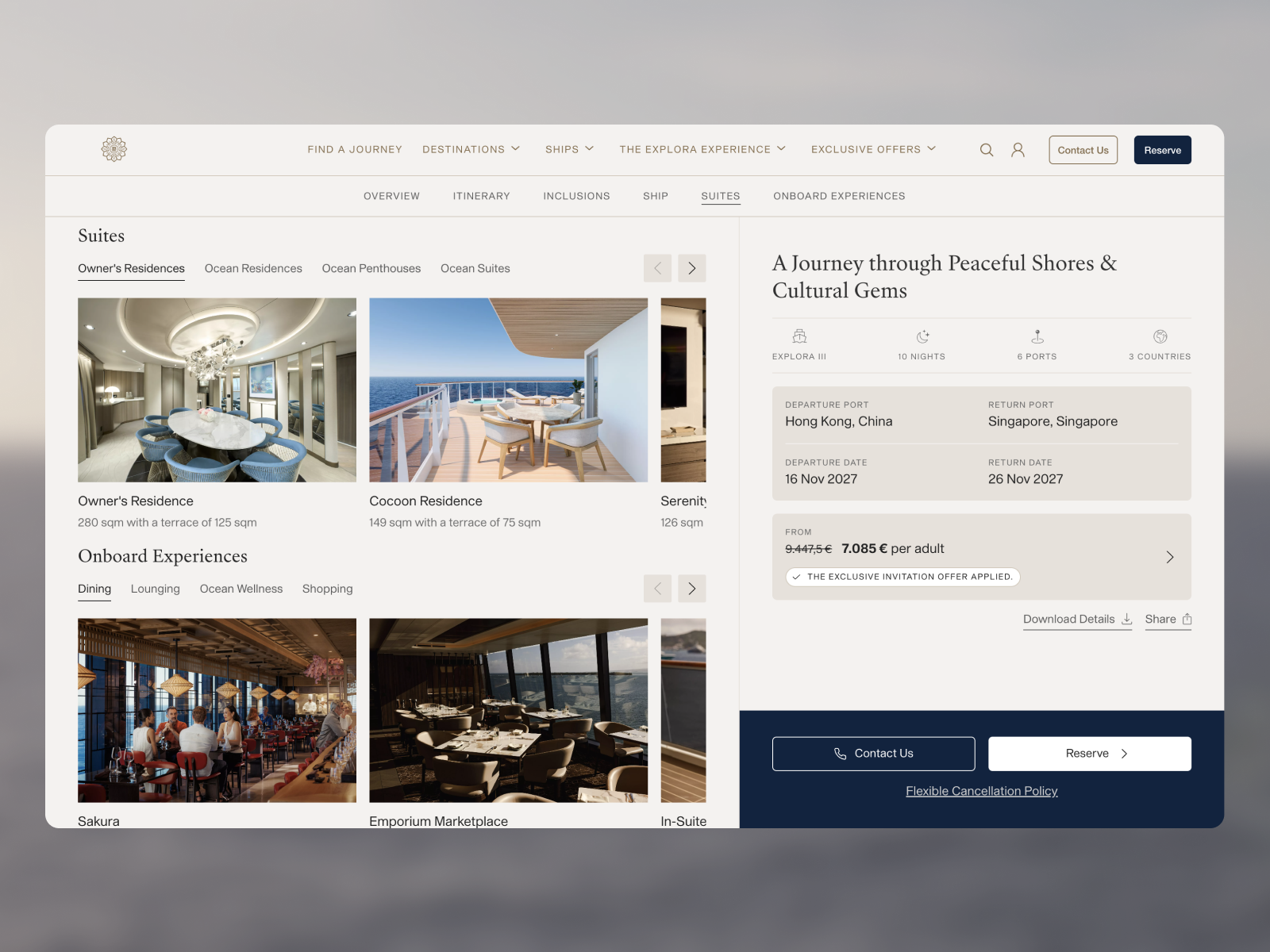 Explora Journeys Product Page