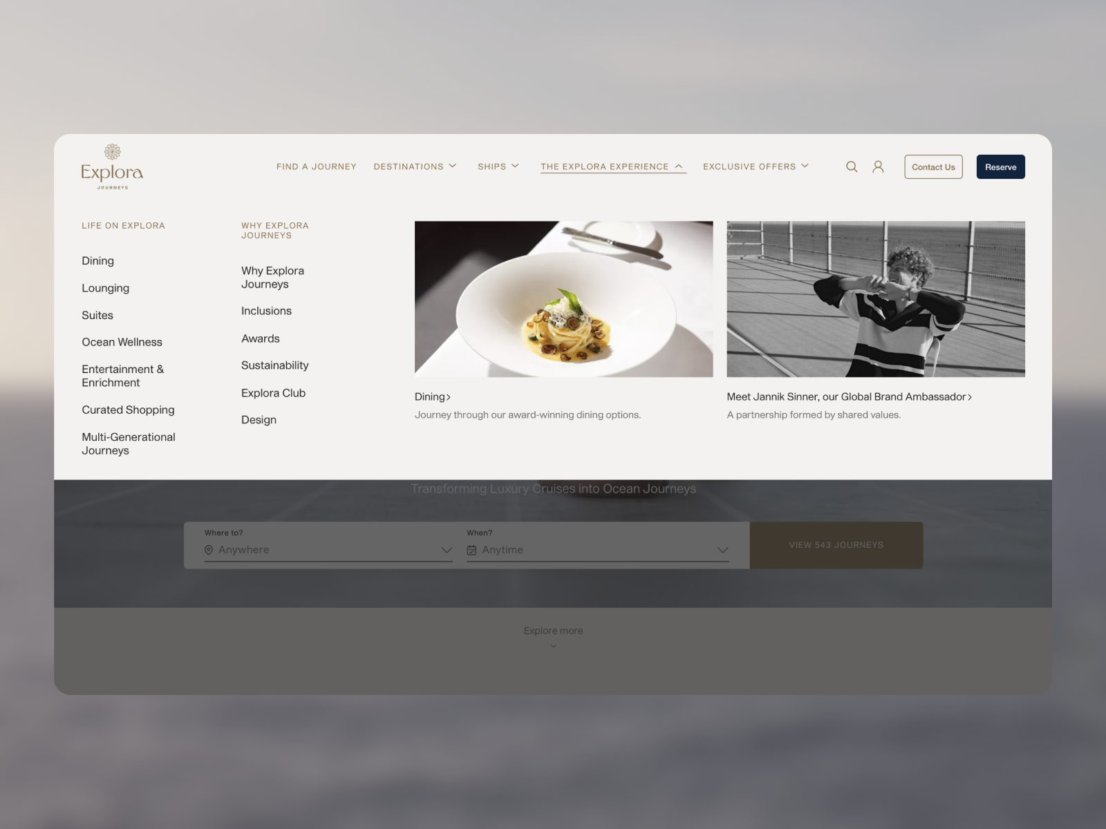 Explora Journeys Navigation